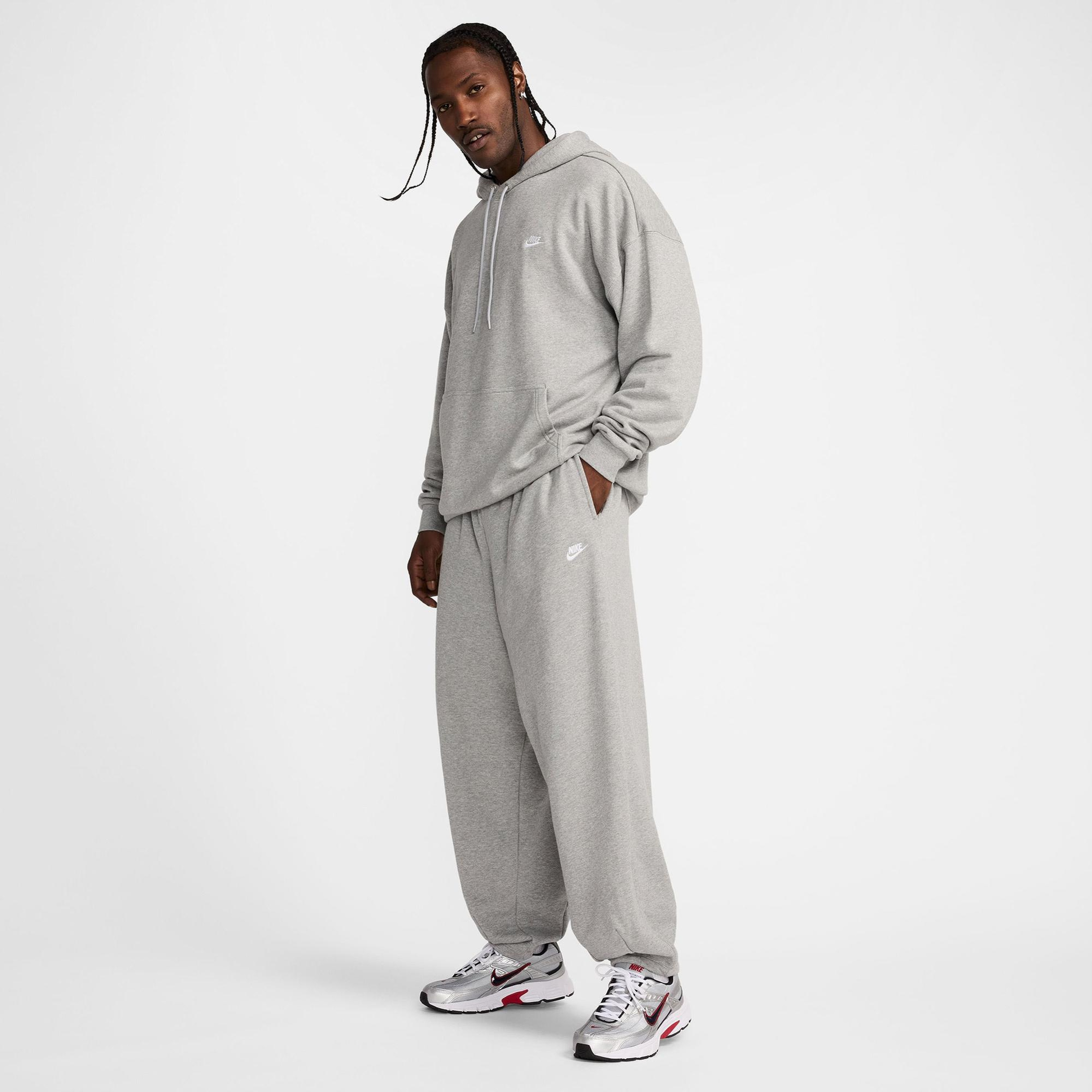 Nike Club Fleece Oversized French Terry Erkek Gri Eşofman Altı