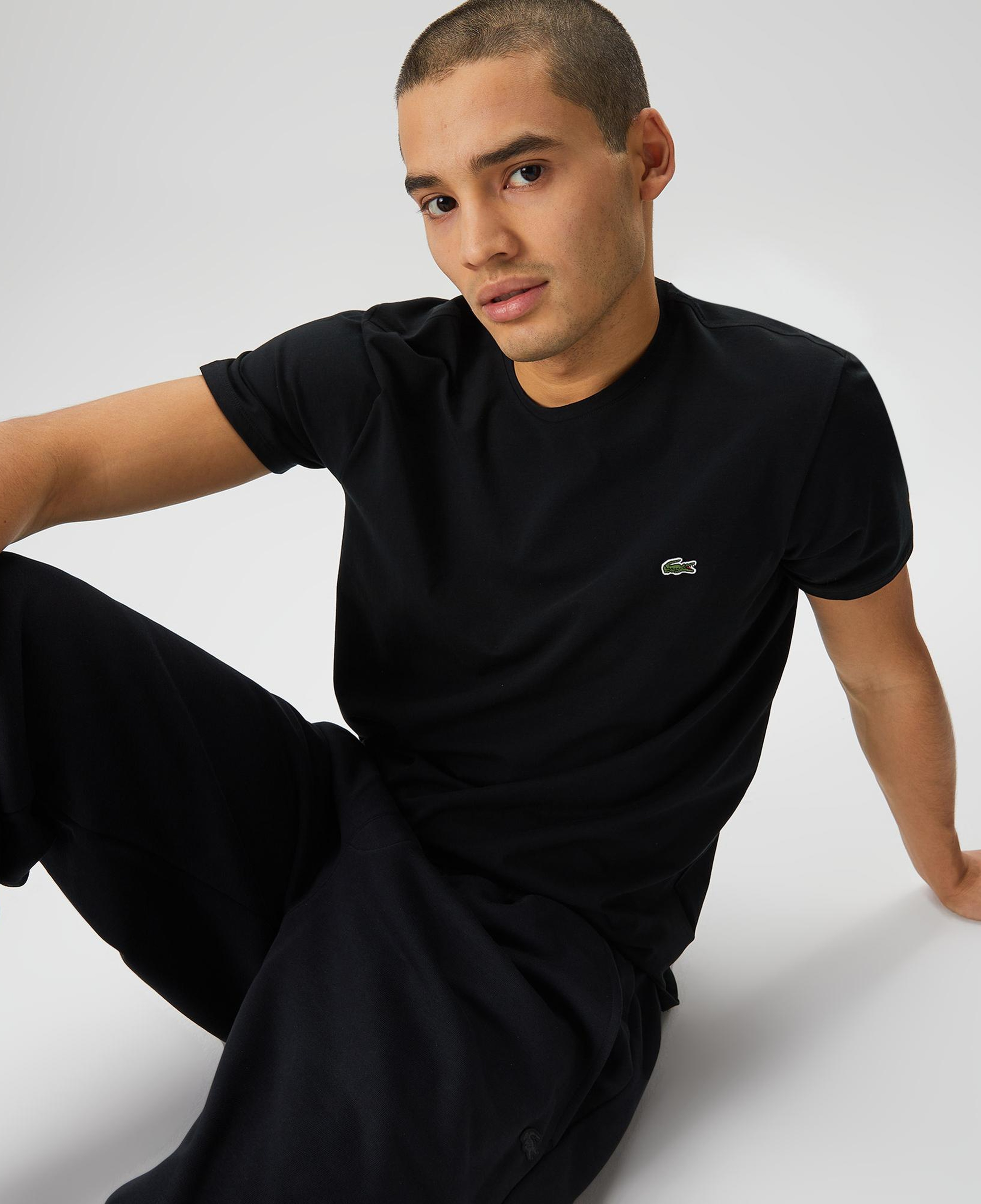 Lacoste Erkek Slim Fit Bisiklet Yaka Siyah T-Shirt