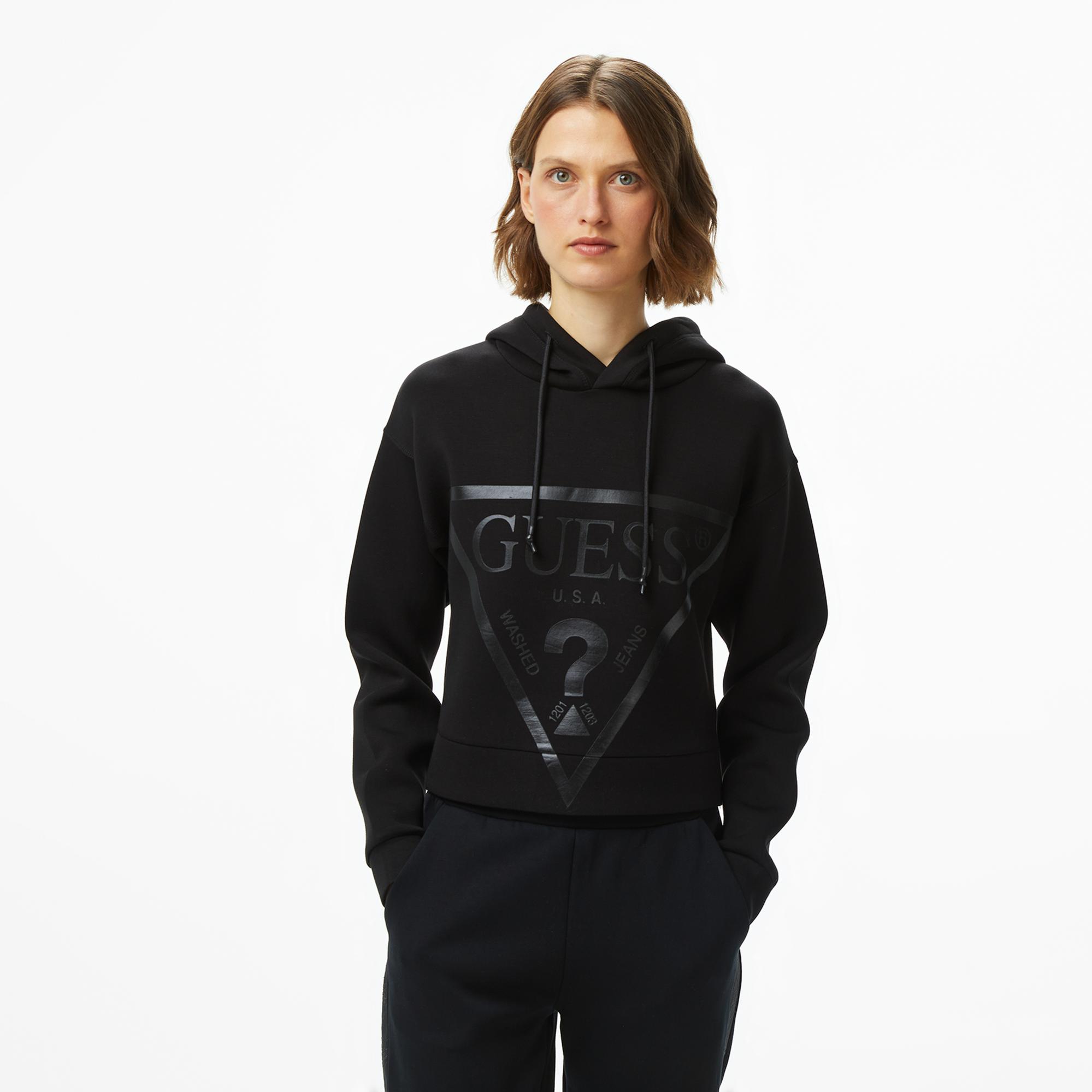Guess New Alisa Kadın Siyah Hoodie