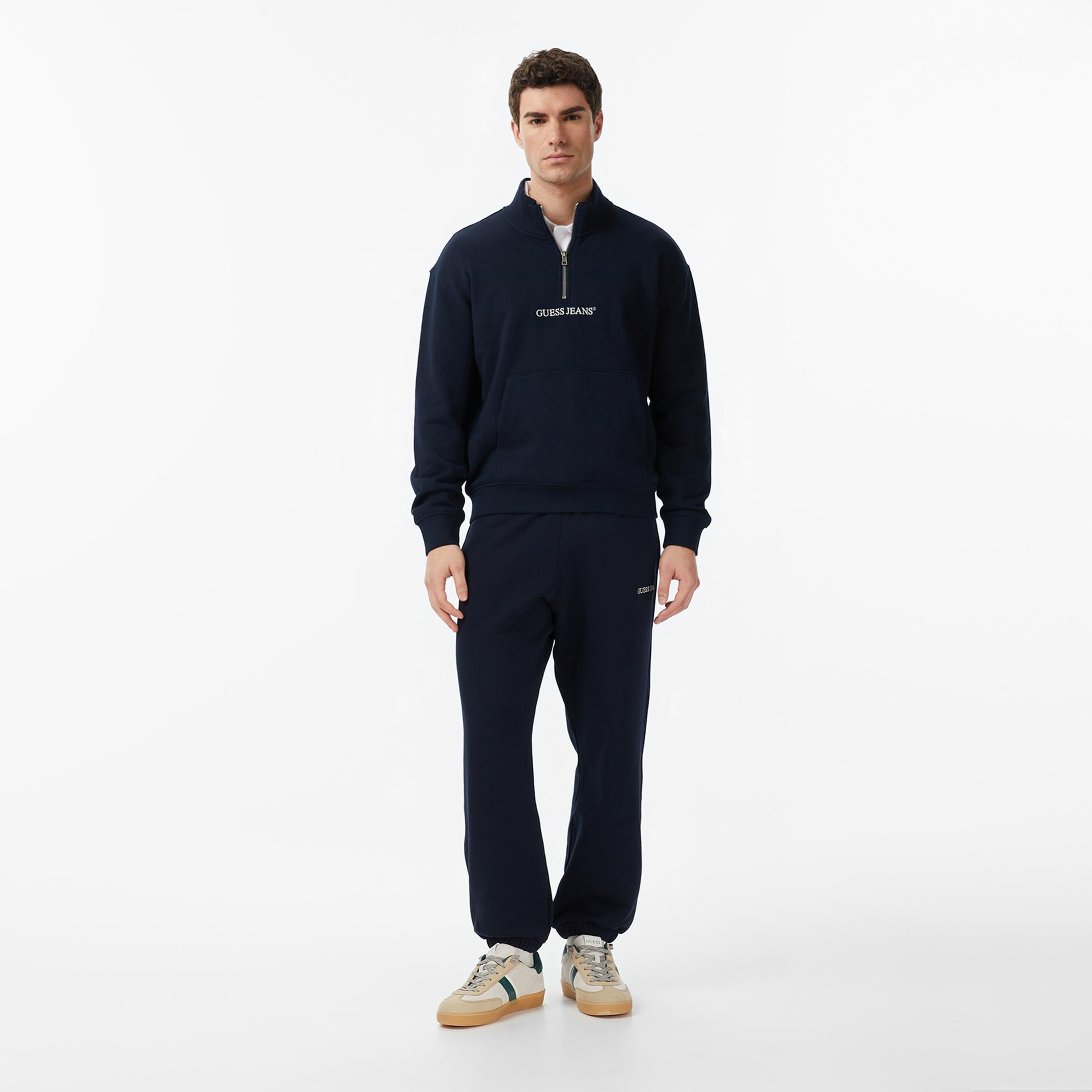 Guess Jeans Iconic Erkek Lacivert Sweatshirt