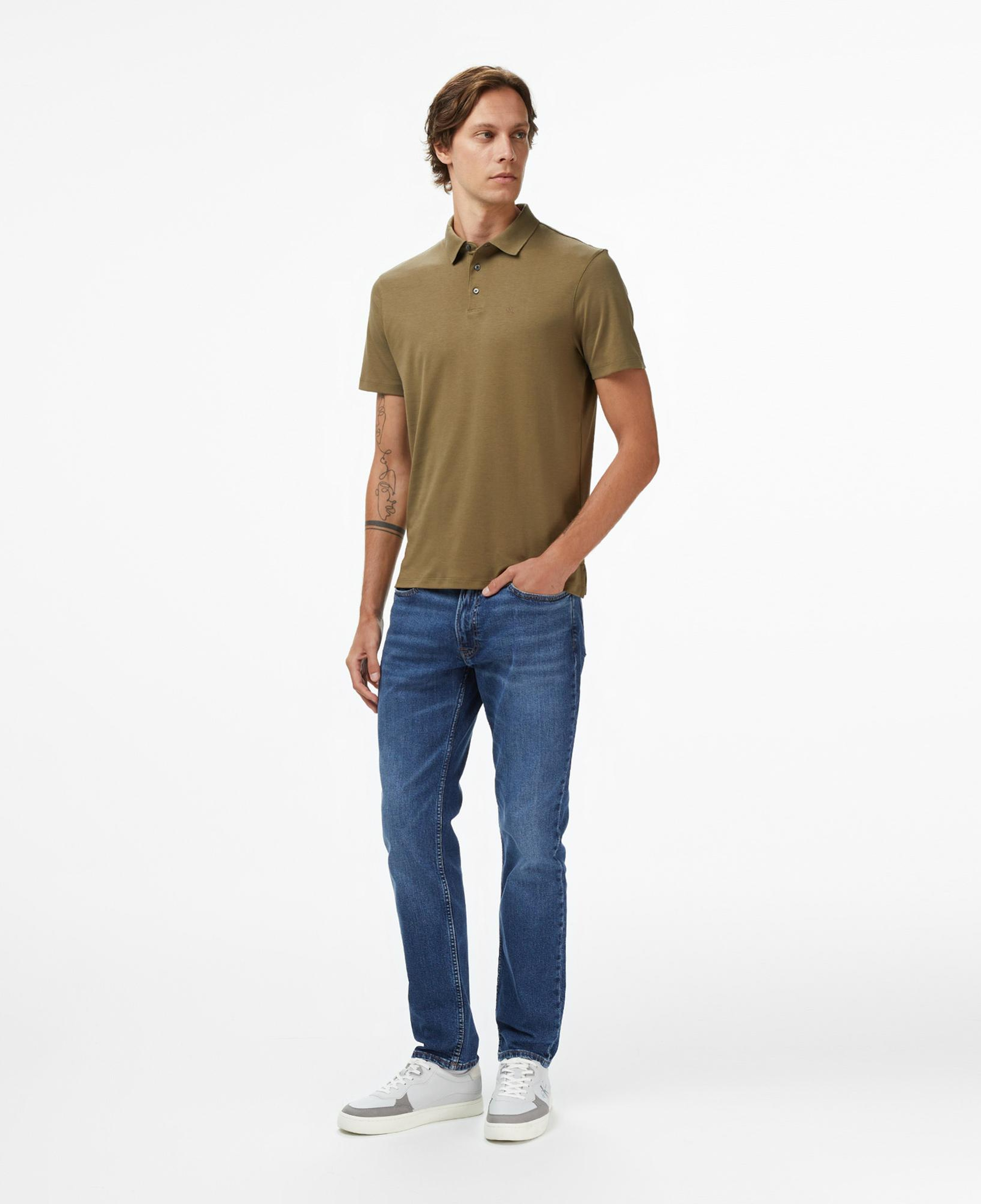 Calvin Klein Supima Chest Erkek Haki Polo