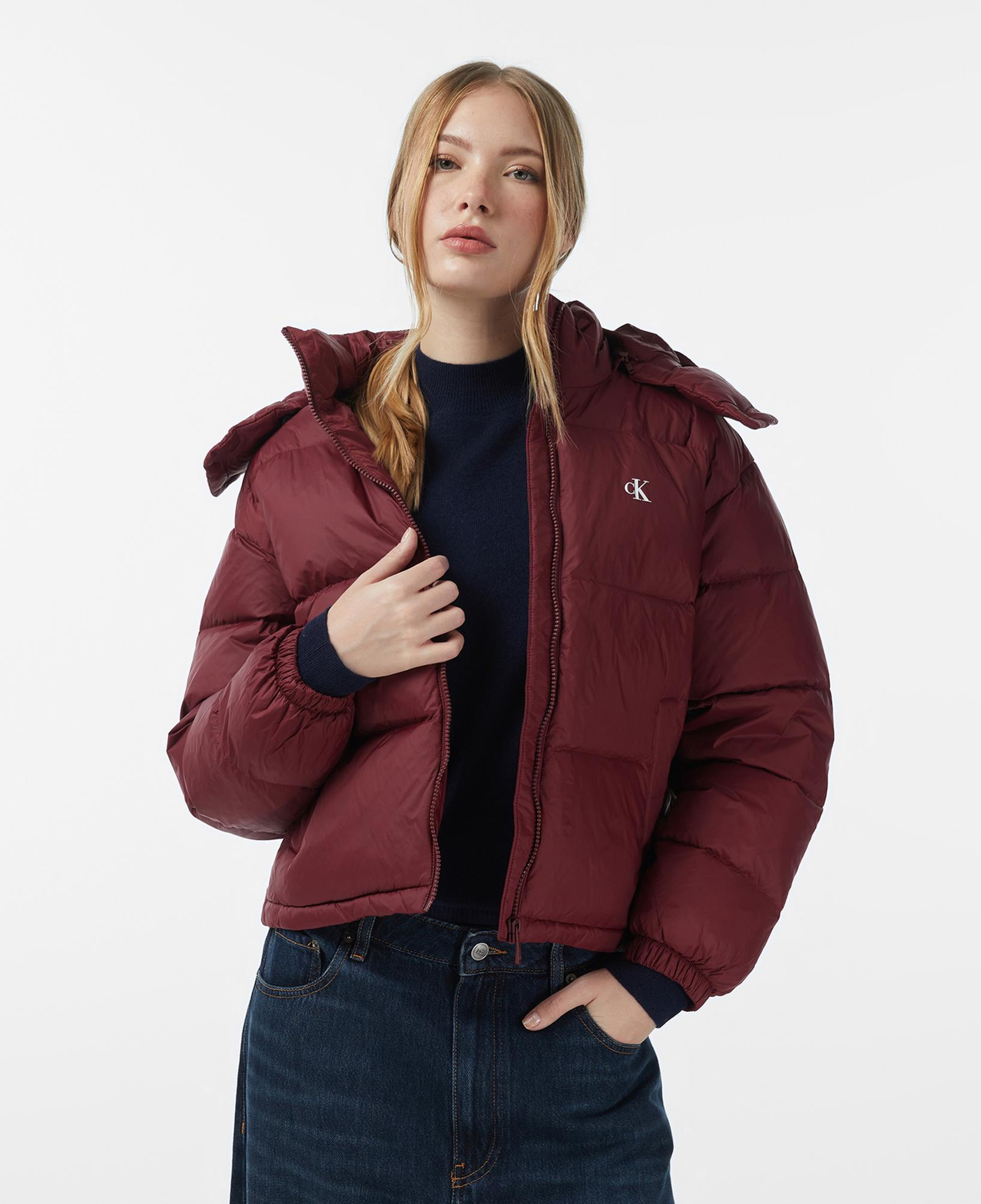 Calvin Klein Essential Midweight Puffer Kadın Bordo Mont