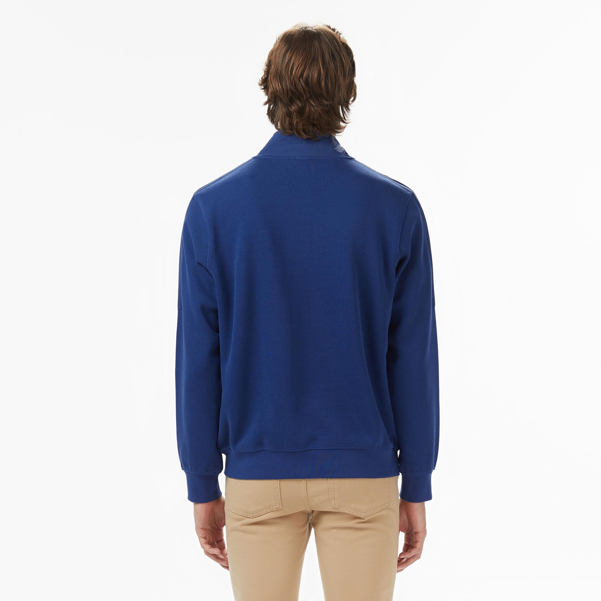 Lacoste Erkek Classic Fit Yarım Fermuarlı Lacivert Sweatshirt