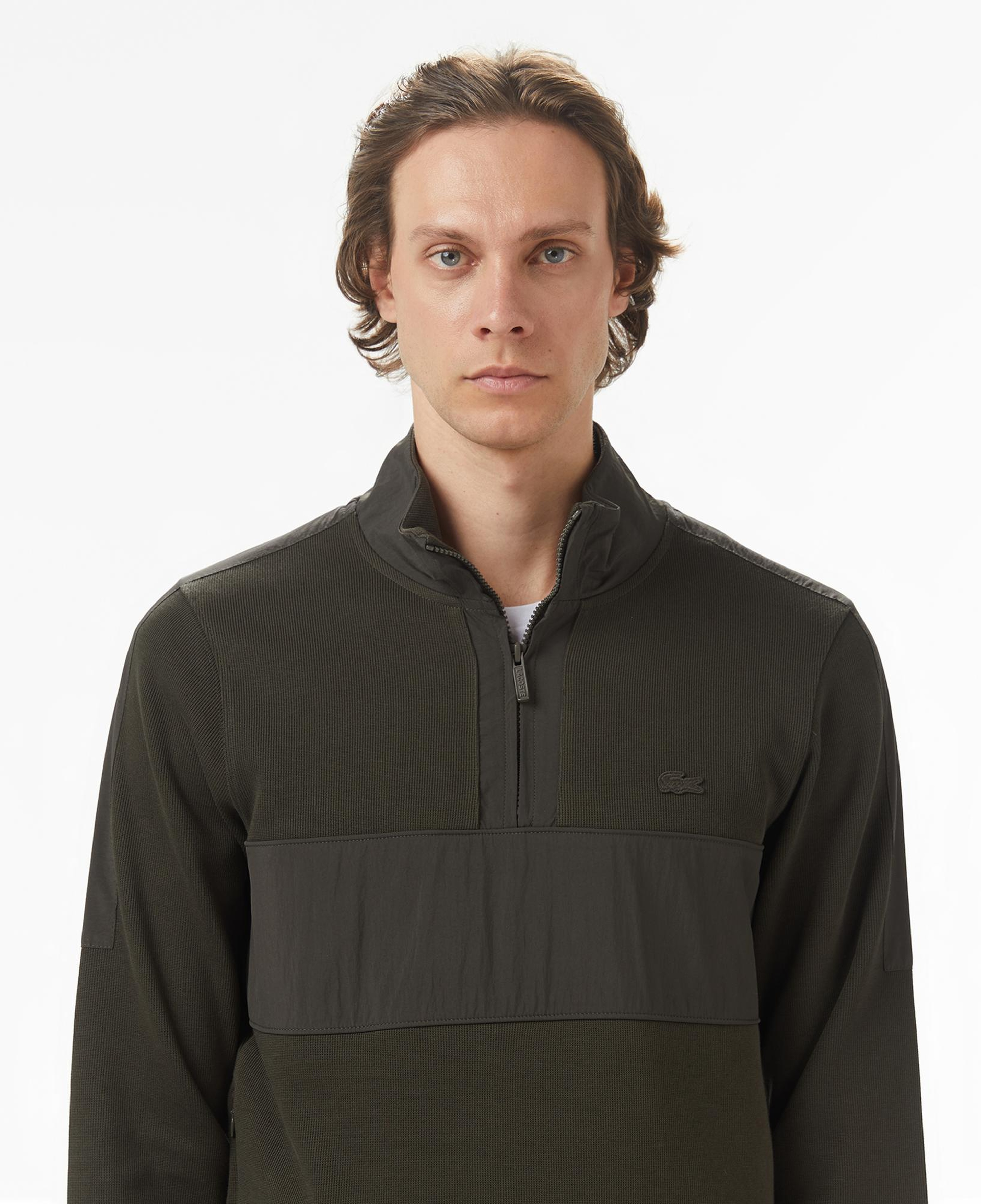 Lacoste Erkek Classic Fit Yarım Fermuarlı Haki Sweatshirt