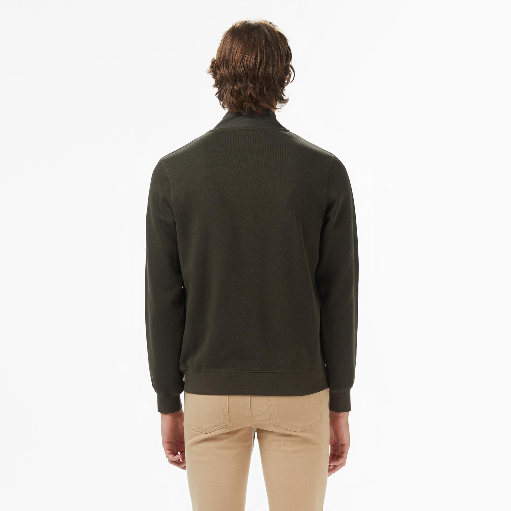 Lacoste Erkek Classic Fit Yarım Fermuarlı Haki Sweatshirt