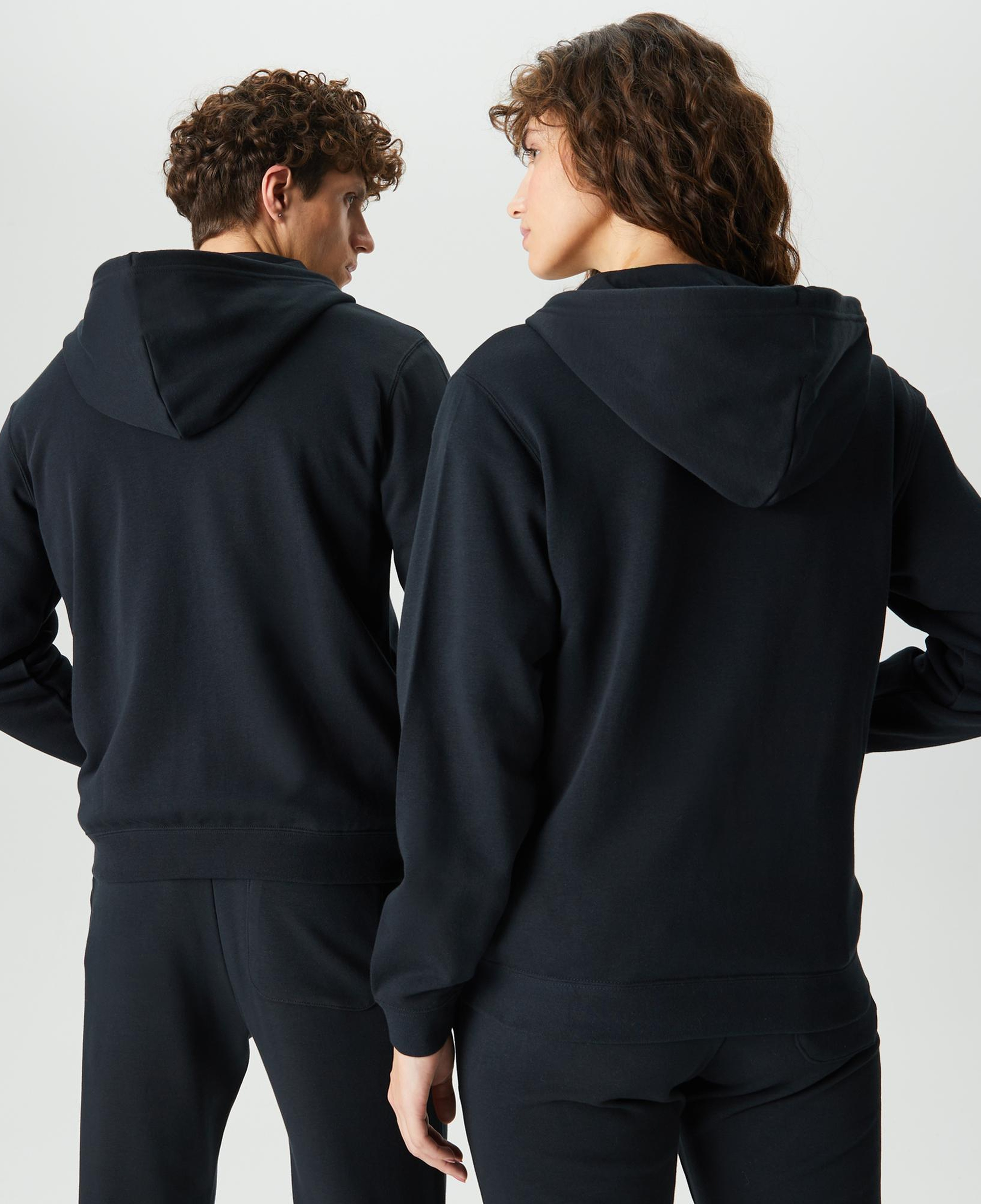 Converse Unisex Siyah Fermuarlı Hoodie