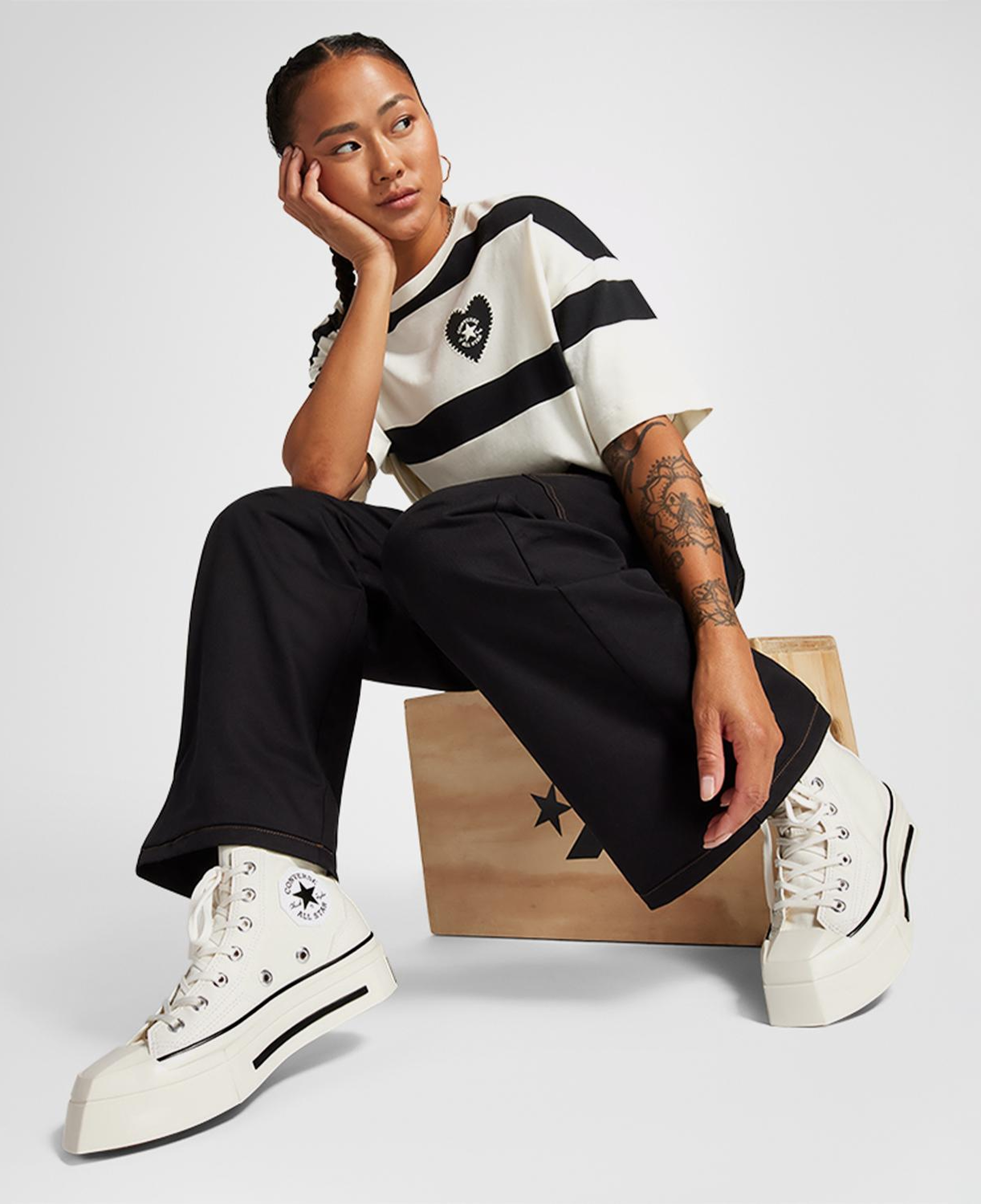 Converse Chuck 70 De Luxe Squared Unisex Krem Platform Sneaker