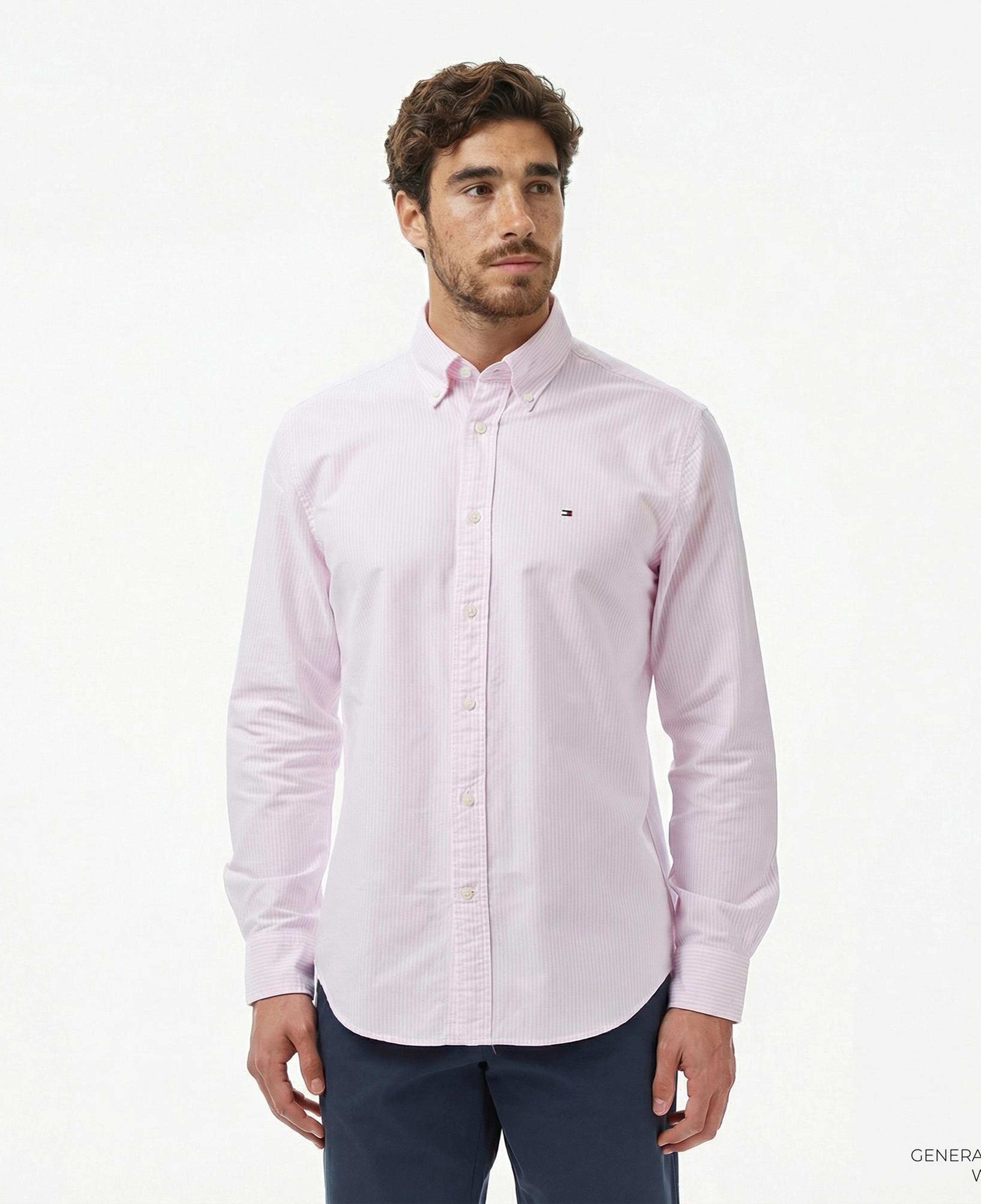 Tommy Hilfiger Heritage Oxford Stripe Erkek Pembe Gömlek