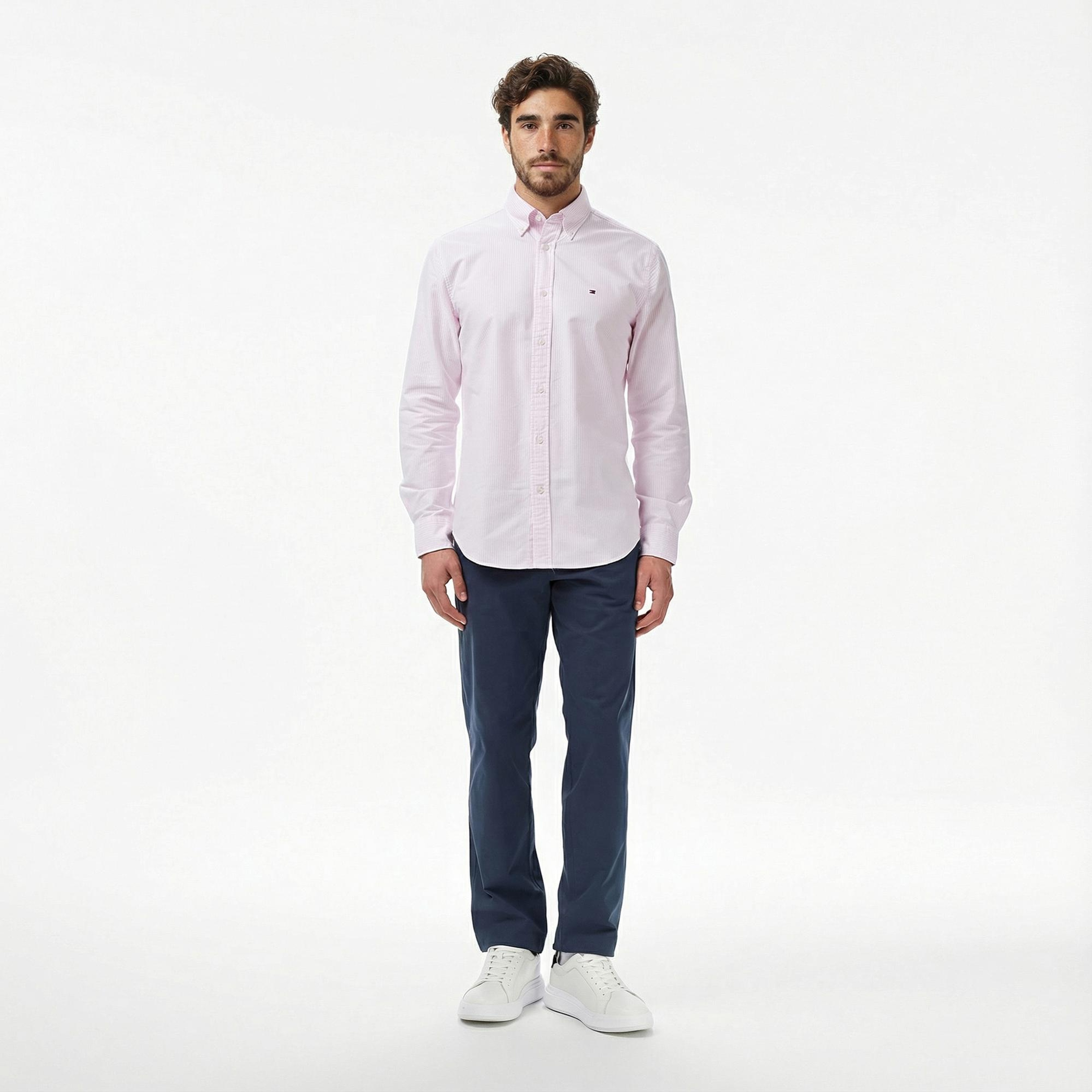Tommy Hilfiger Heritage Oxford Stripe Erkek Pembe Gömlek