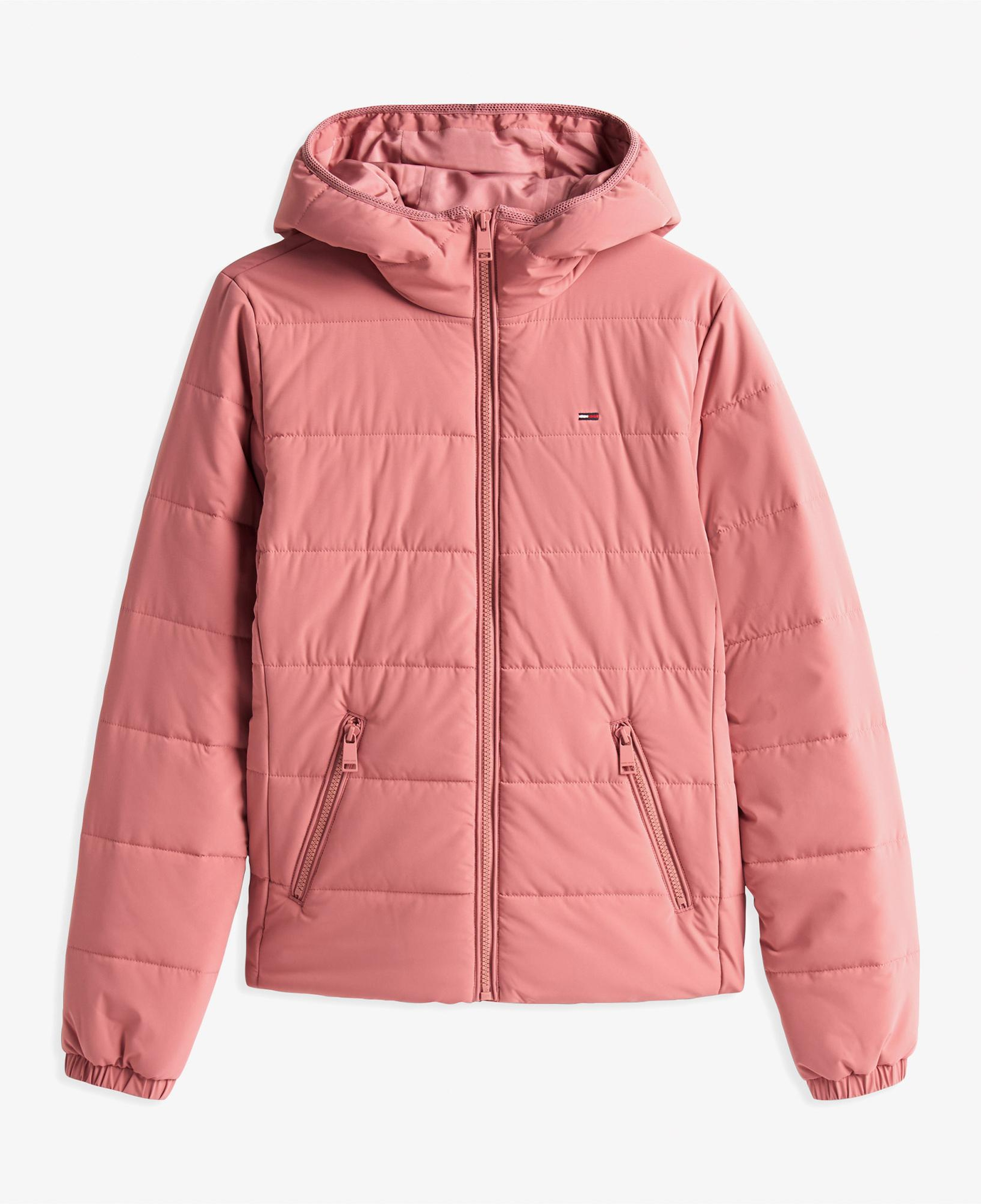 Tommy Jeans Slim Padded Kadın Puffer Pembe Mont