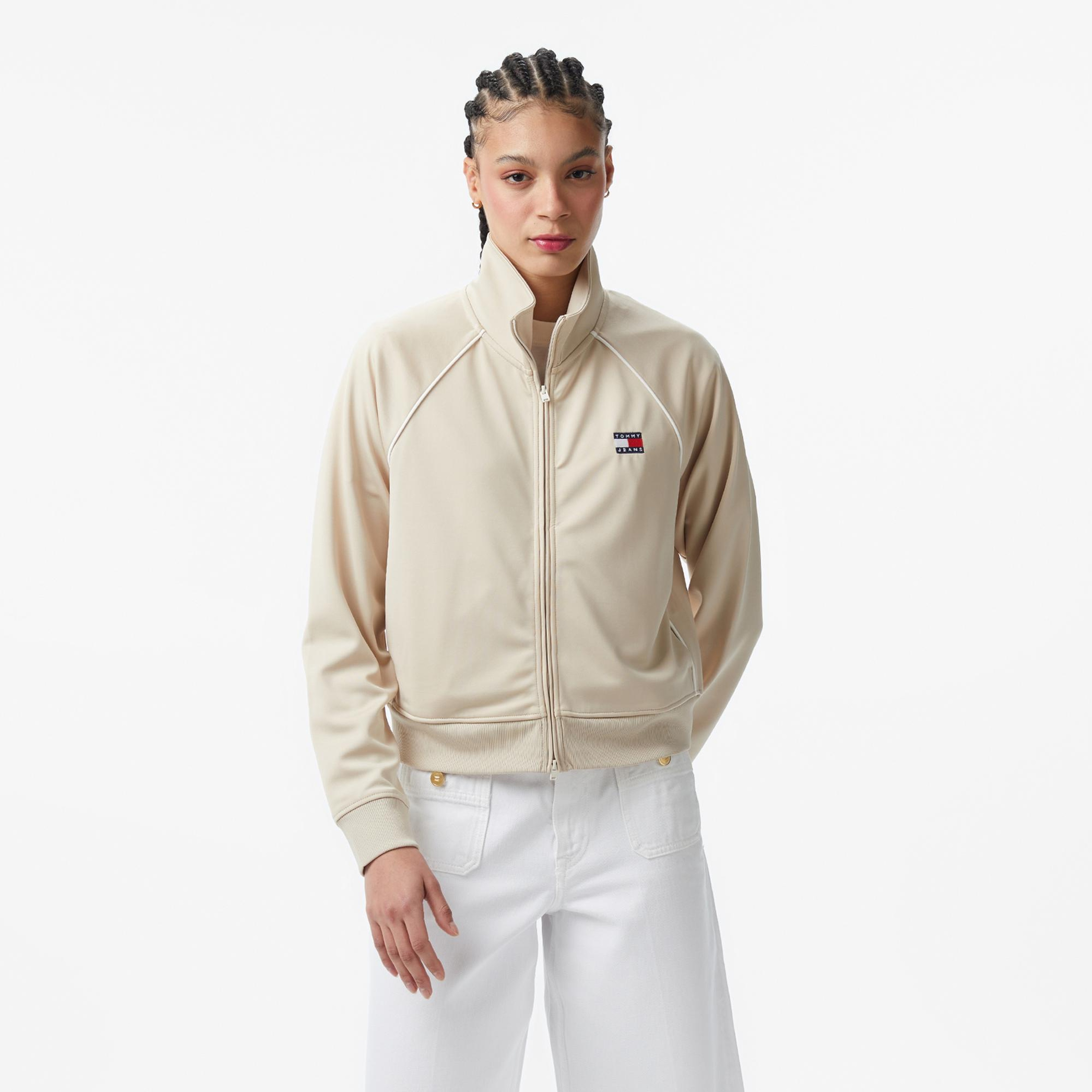 Tommy Hilfiger Badge Kadın Bej Eşofman Üstü