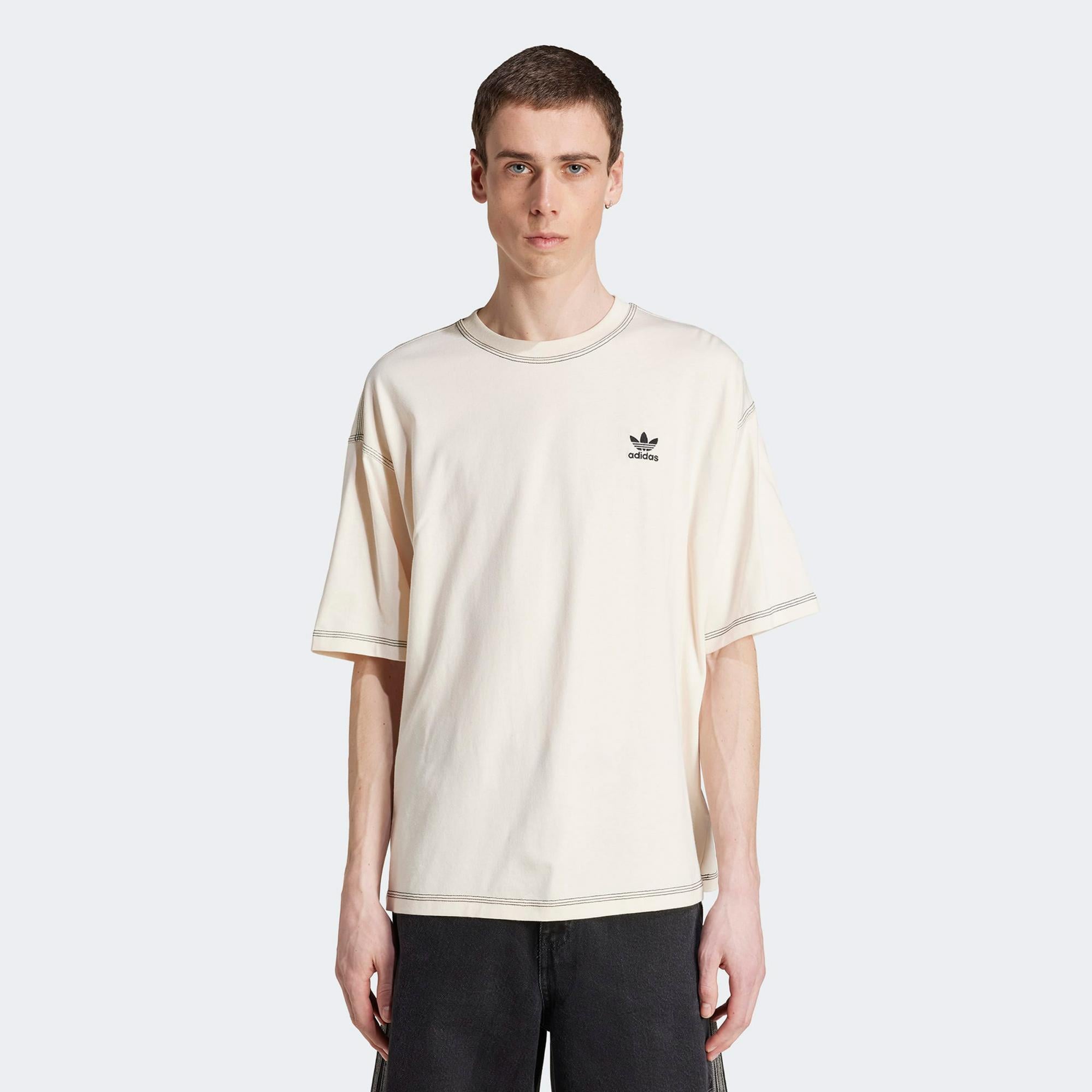 adidas Trefoil Essentials Erkek Krem Rengi T-Shirt