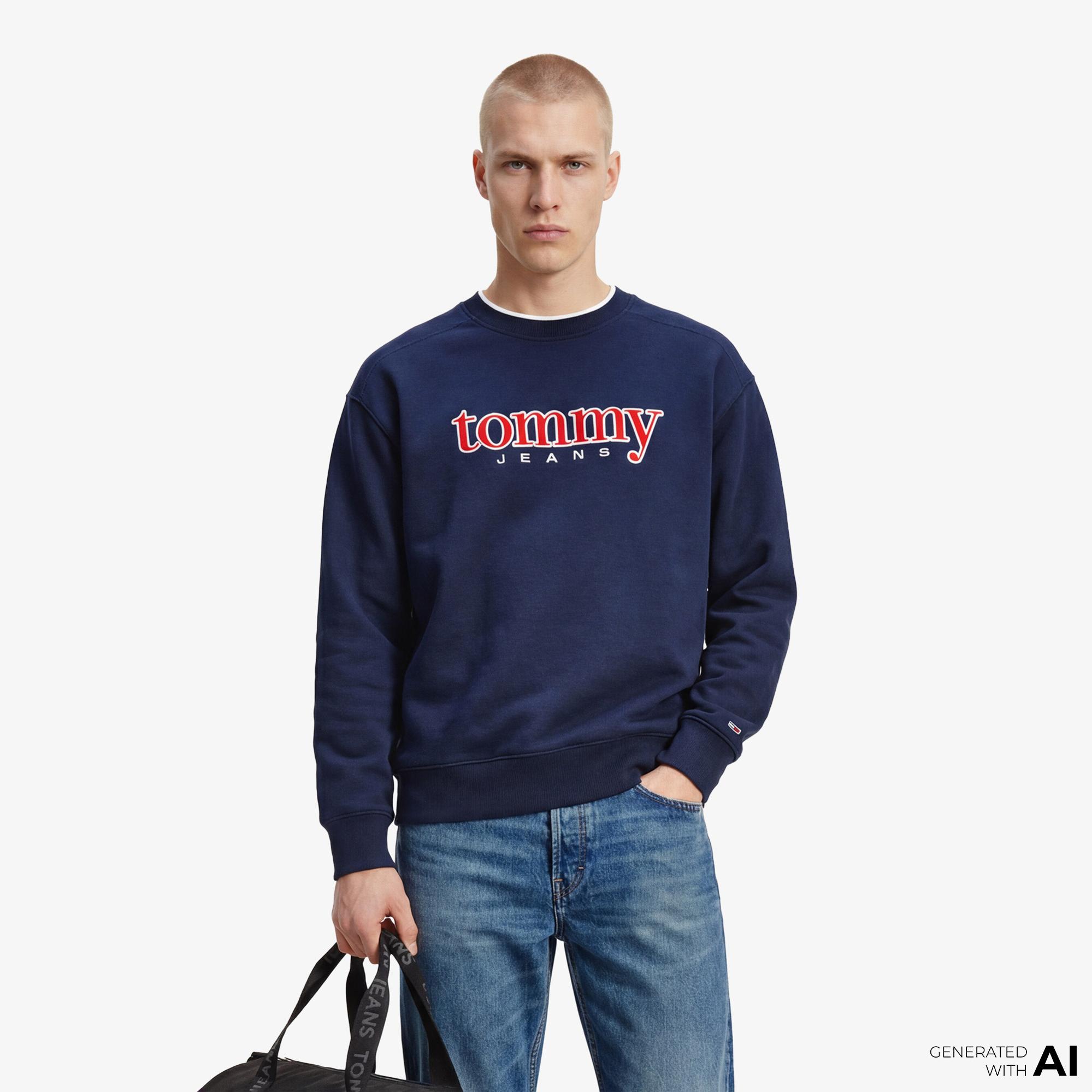 Tommy Hilfiger Dna Graphics Erkek Lacivert Sweatshirt