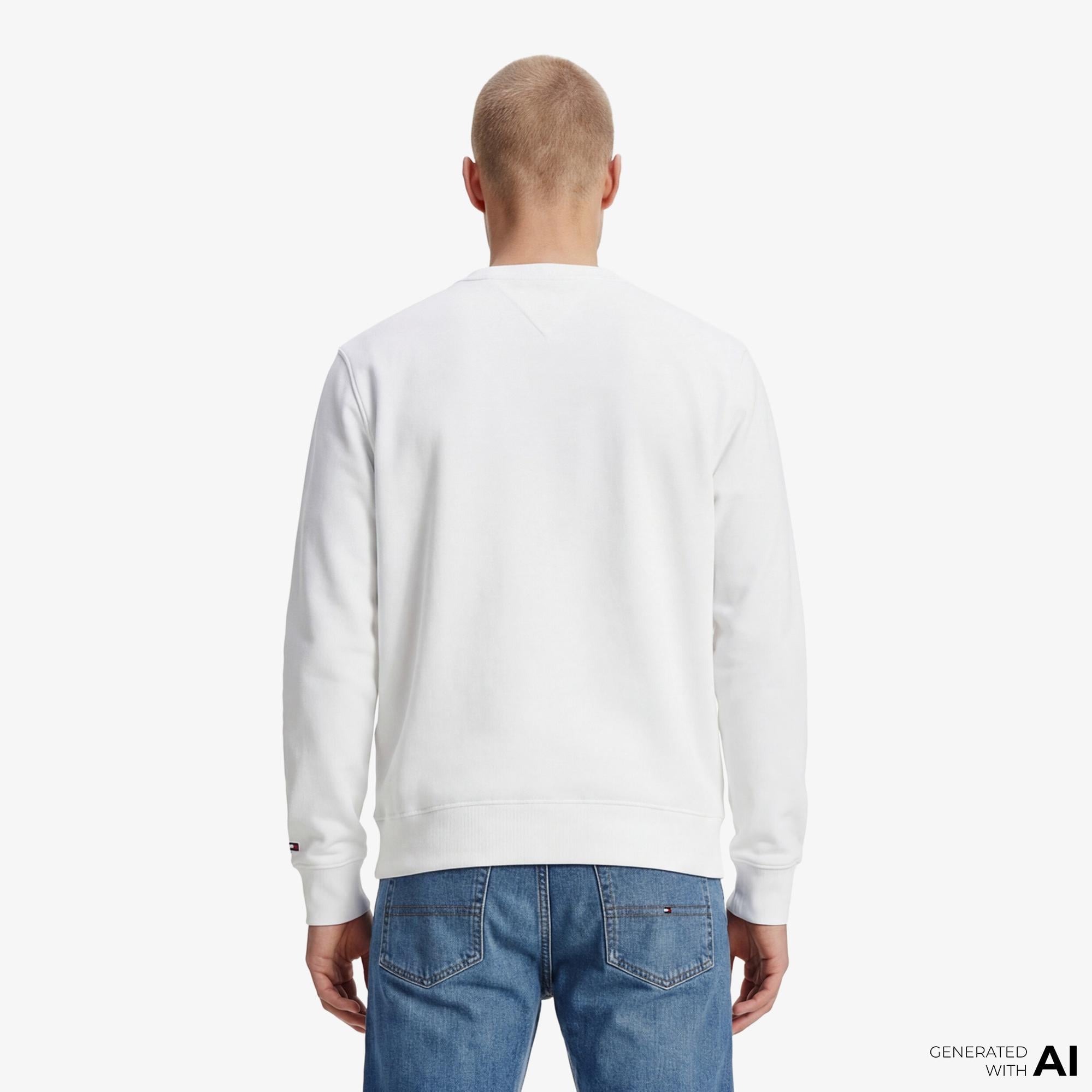 Tommy Hilfiger Brand Love Graphic Erkek Beyaz Sweatshirt