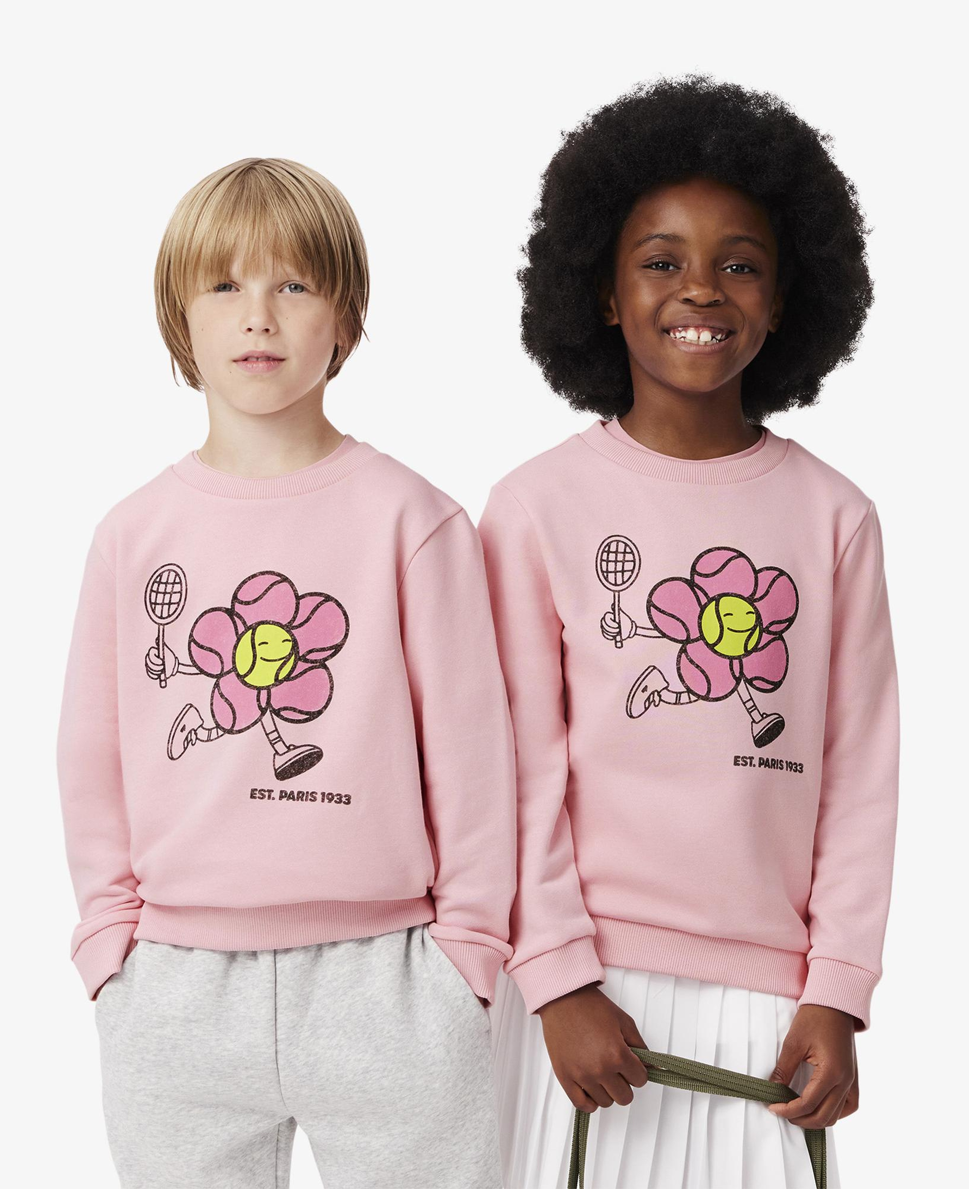 Lacoste Çocuk Baskılı Pembe Sweatshirt