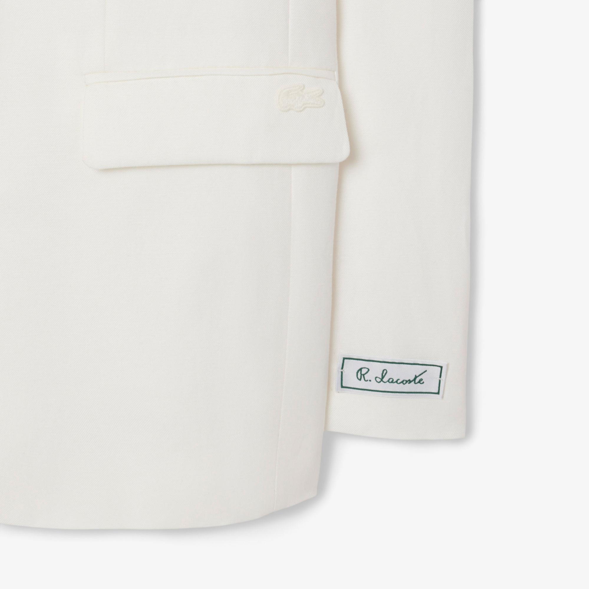 Lacoste Erkek Regular Fit Keten Beyaz Ceket