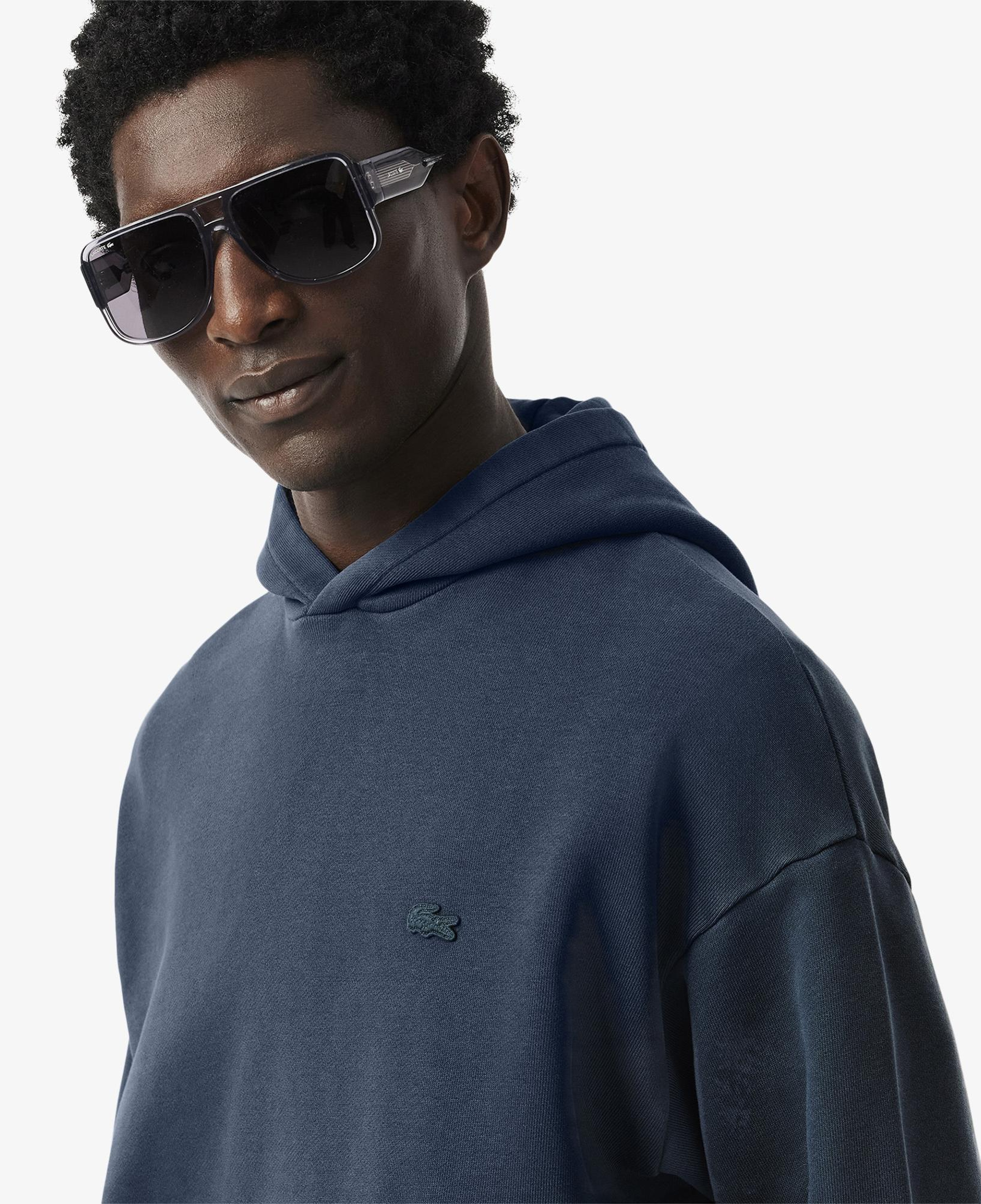 Lacoste Erkek Loose Fit Kapüşonlu Lacivert Sweatshirt