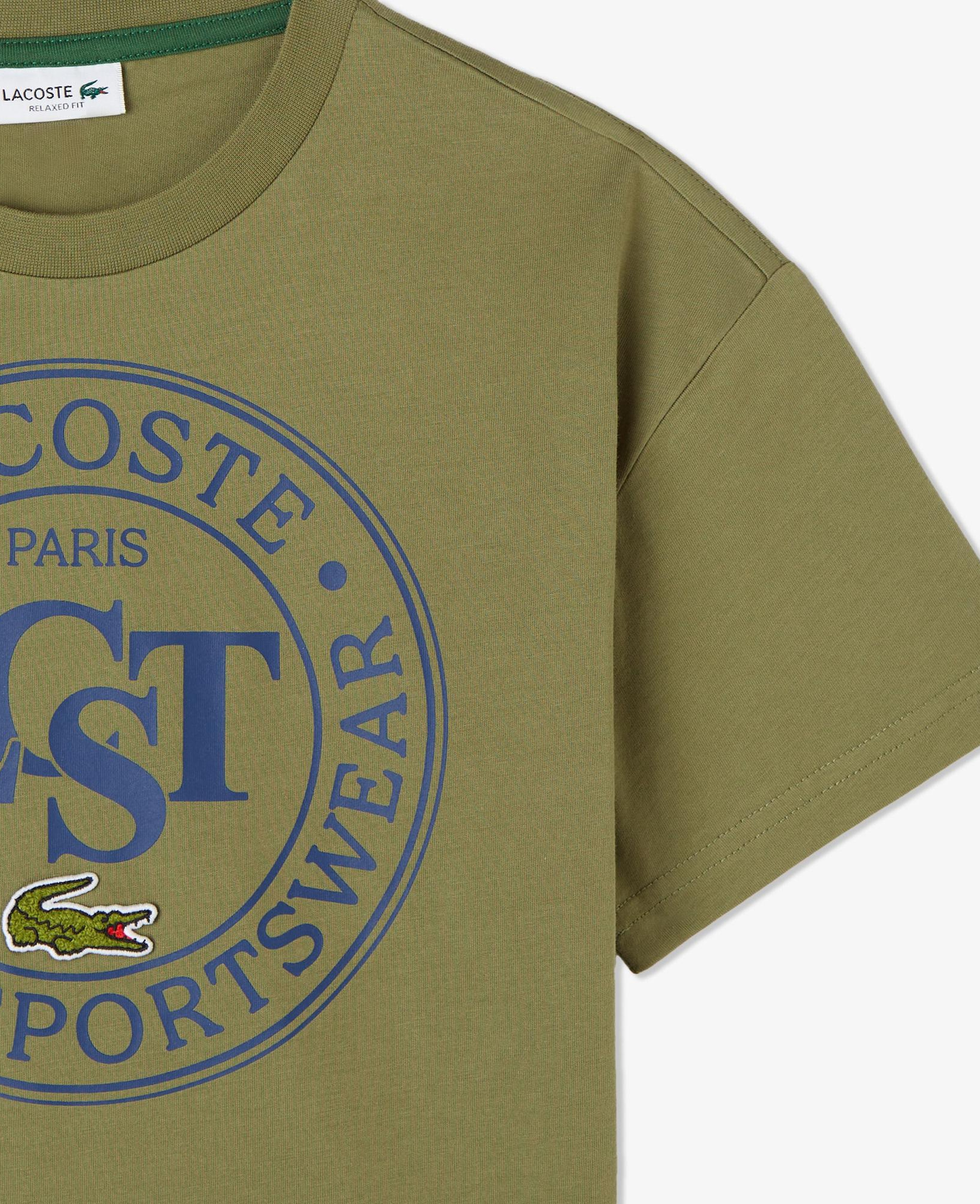 Lacoste Çocuk Bisiklet Yaka Baskılı Haki T-Shirt