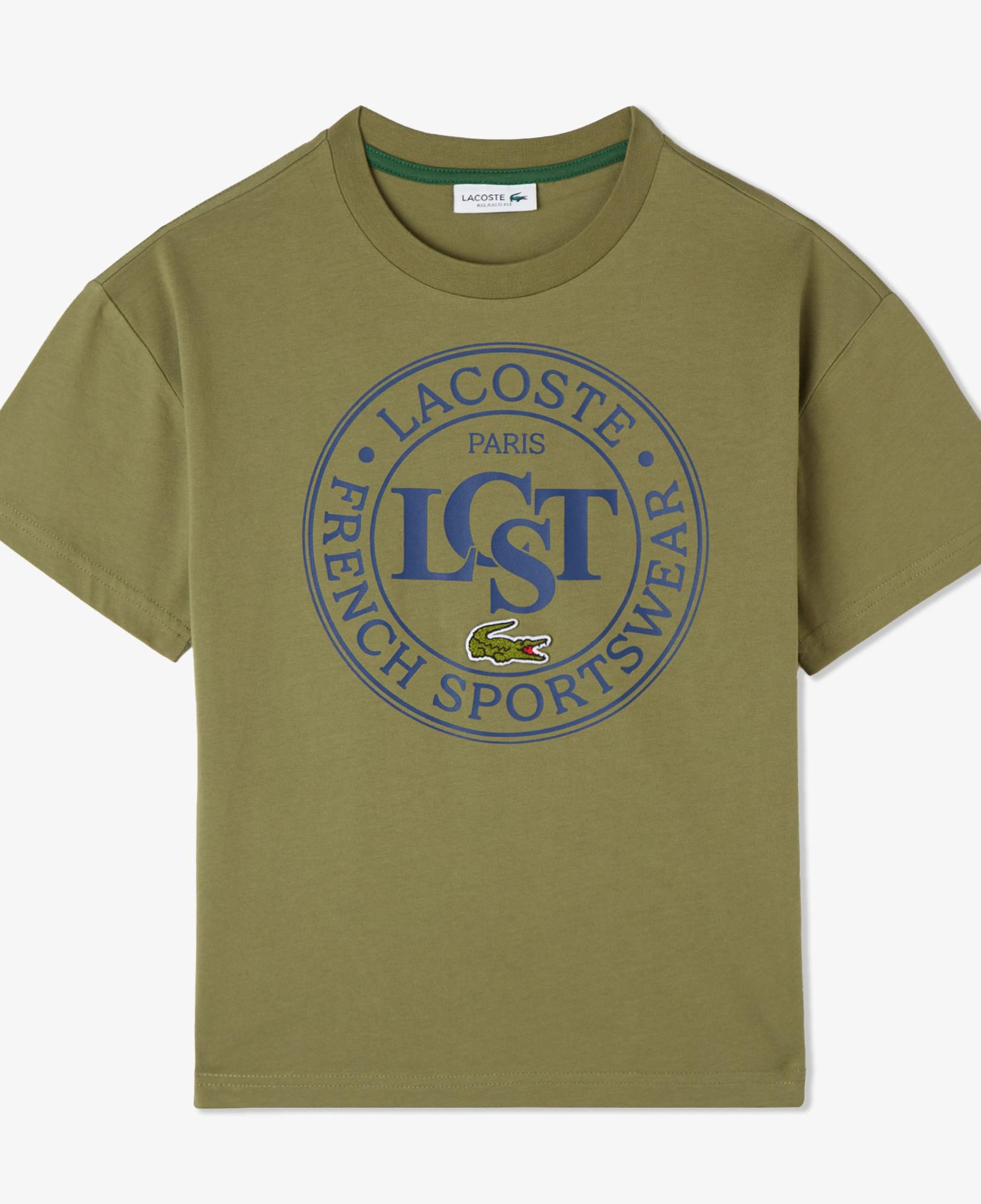 Lacoste Çocuk Bisiklet Yaka Baskılı Haki T-Shirt