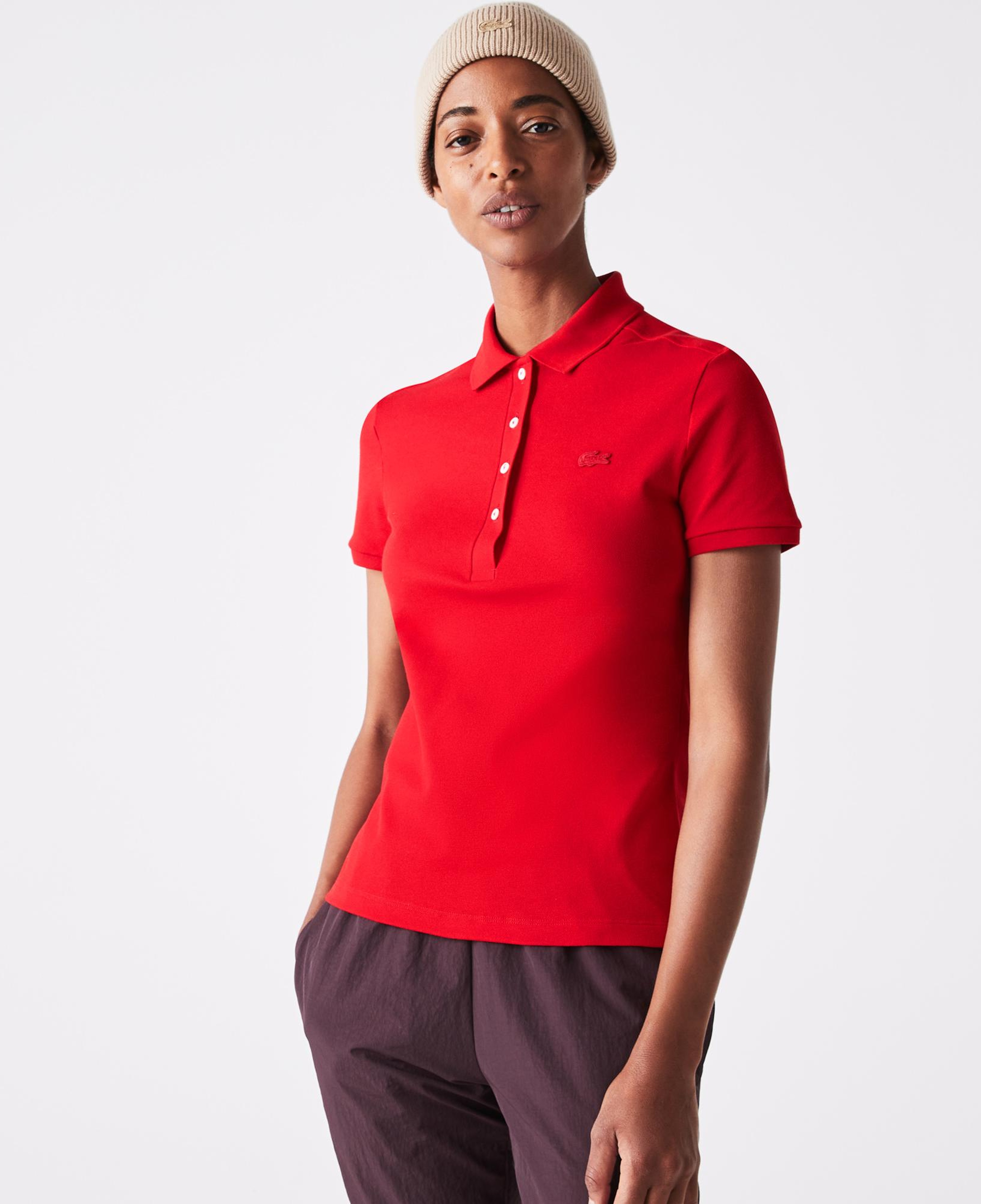 Lacoste L.12.D Kadın Slim Fit Kırmızı Polo
