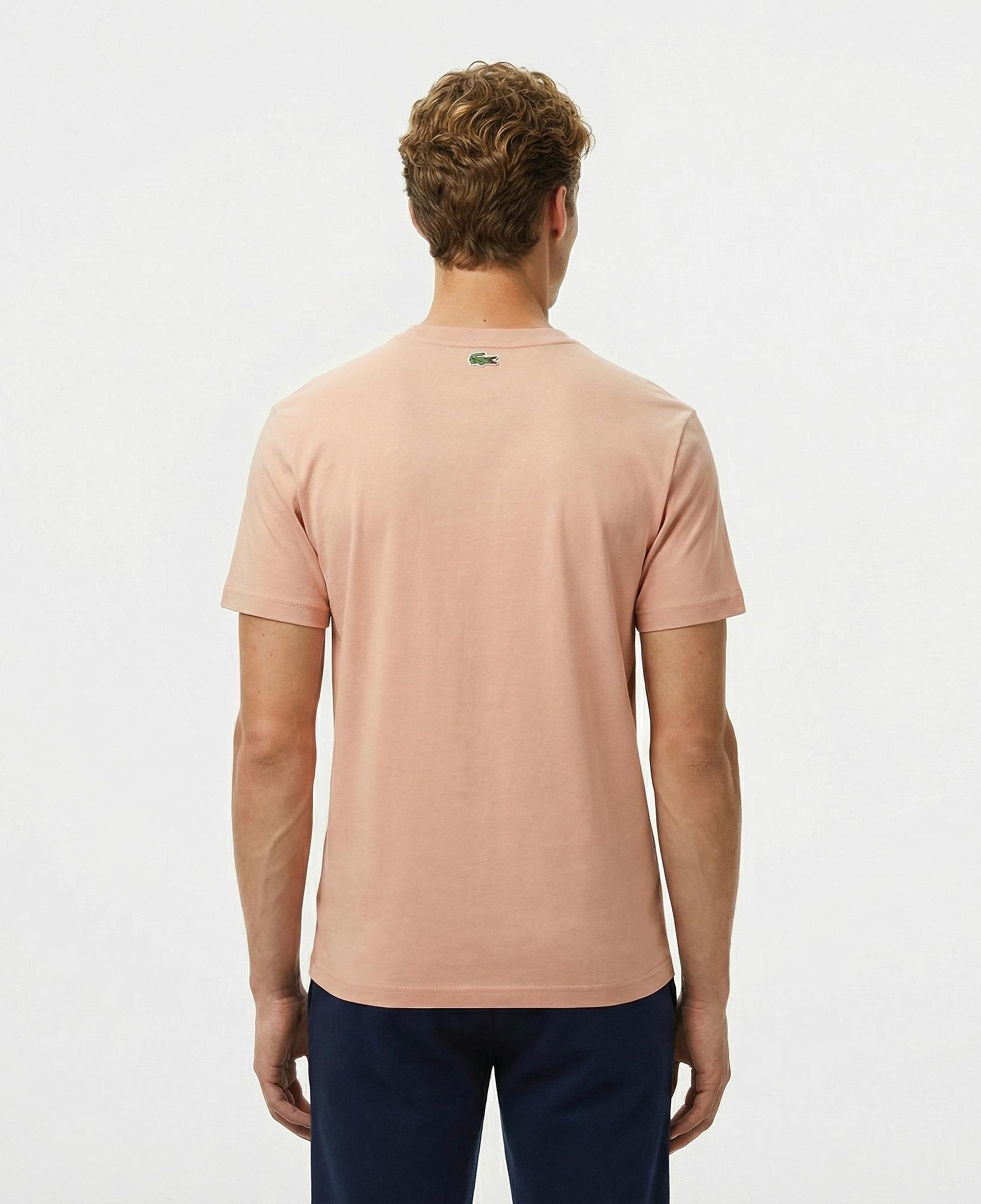 Lacoste Erkek Regular Fit Bisiklet Yaka Baskılı Açık Kahverengi T-Shirt