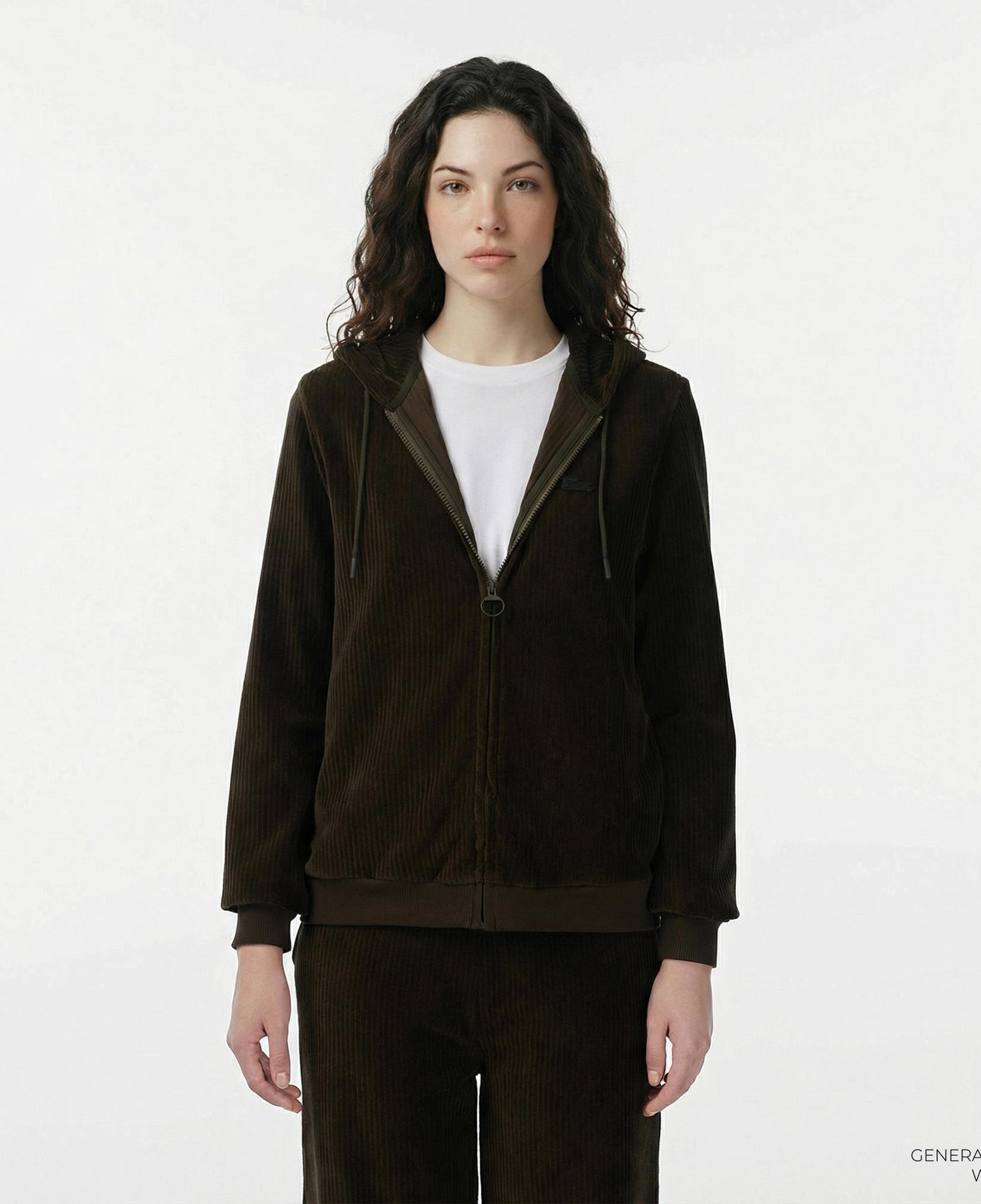 Lacoste Kadın Regular Fit Kapüşonlu Haki Sweatshirt