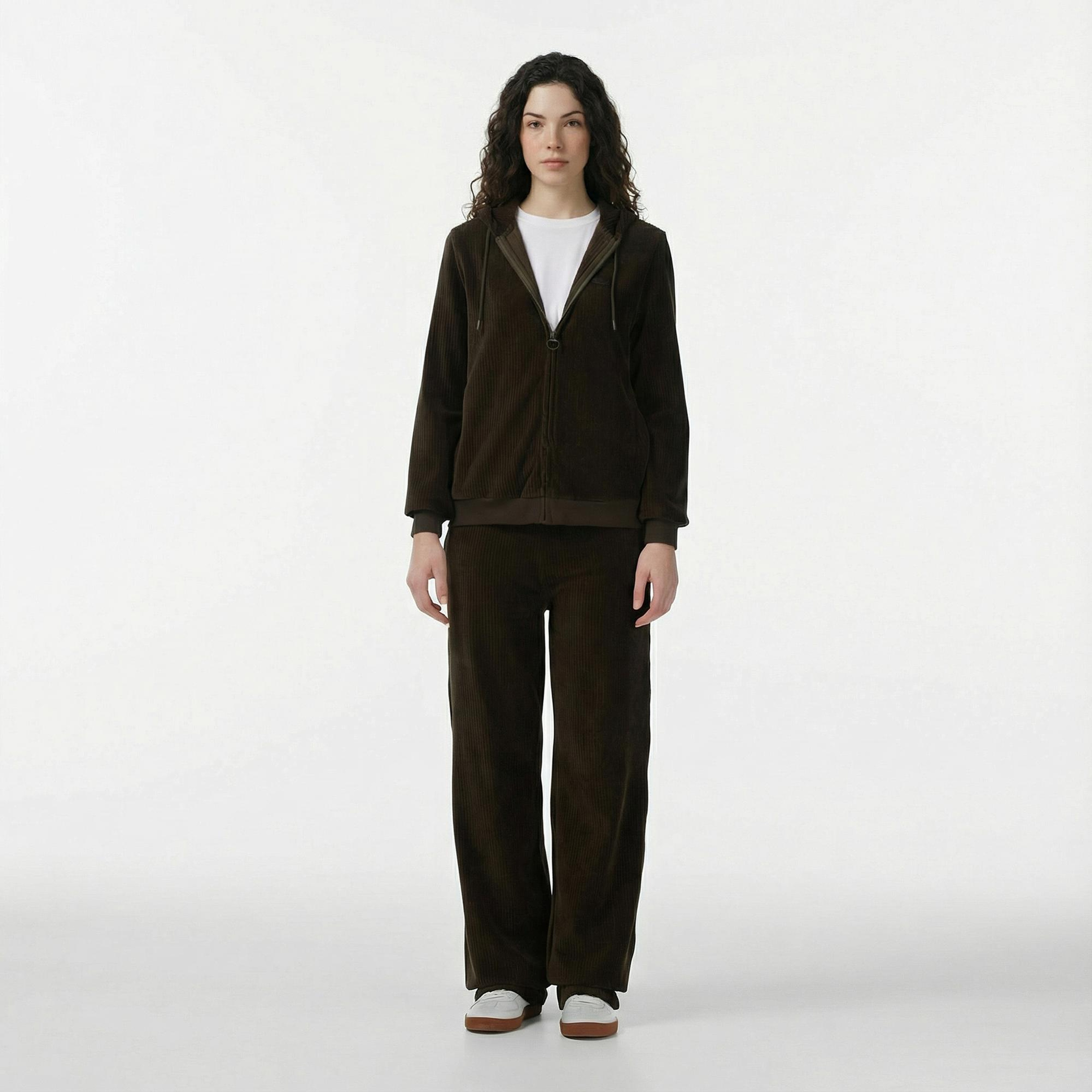 Lacoste Kadın Regular Fit Kapüşonlu Haki Sweatshirt