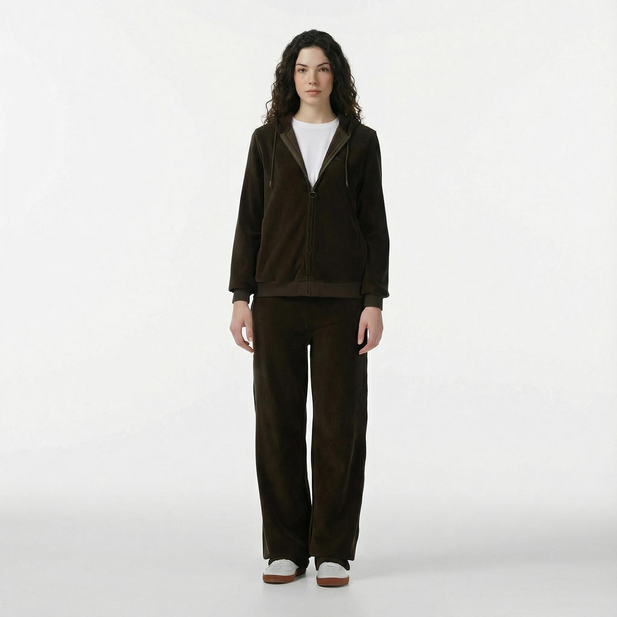 Lacoste Kadın Regular Fit Kapüşonlu Haki Sweatshirt