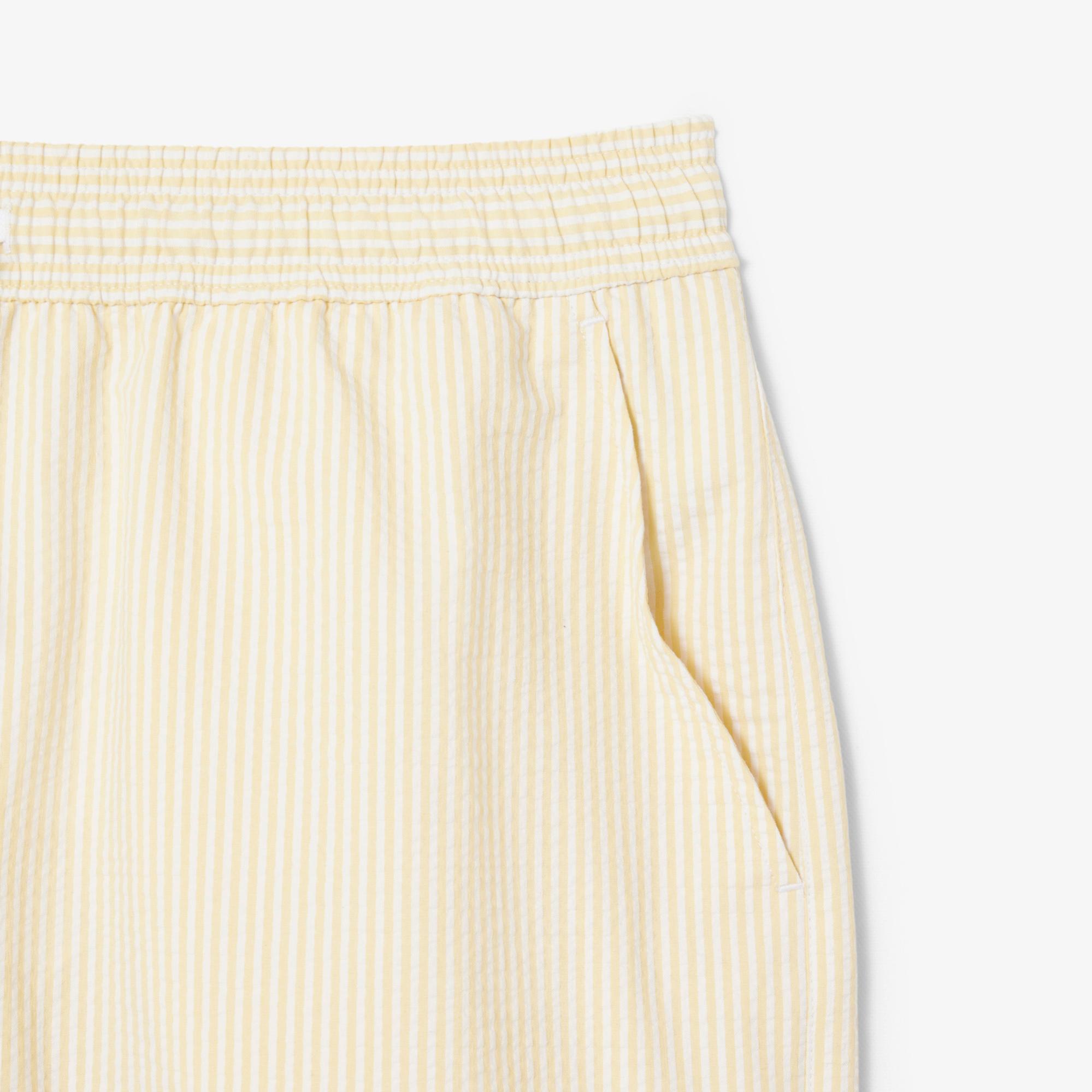 Lacoste Erkek Çizgili Sarı Mayo