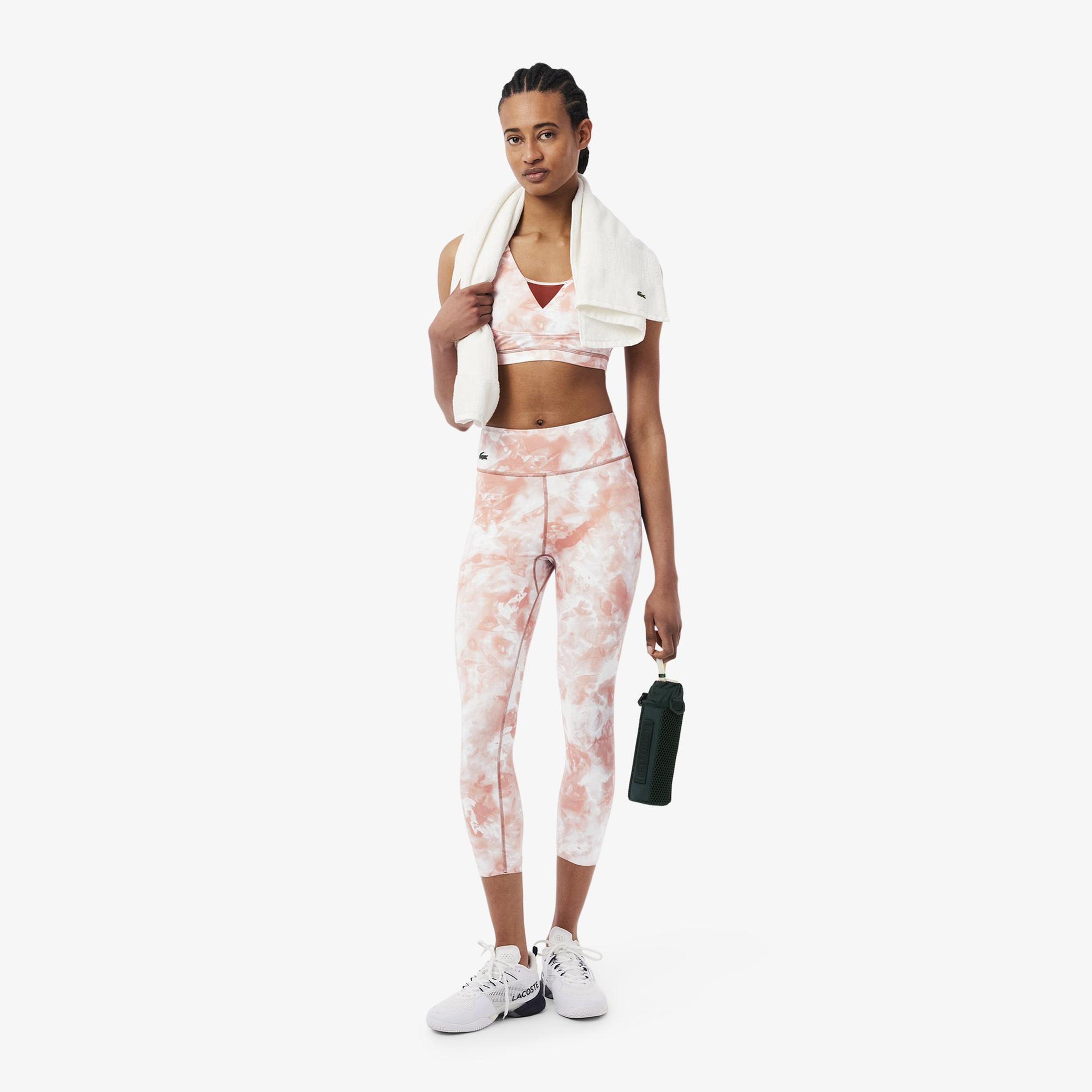 Lacoste Kadın Slim Fit Desenli Pembe Tayt