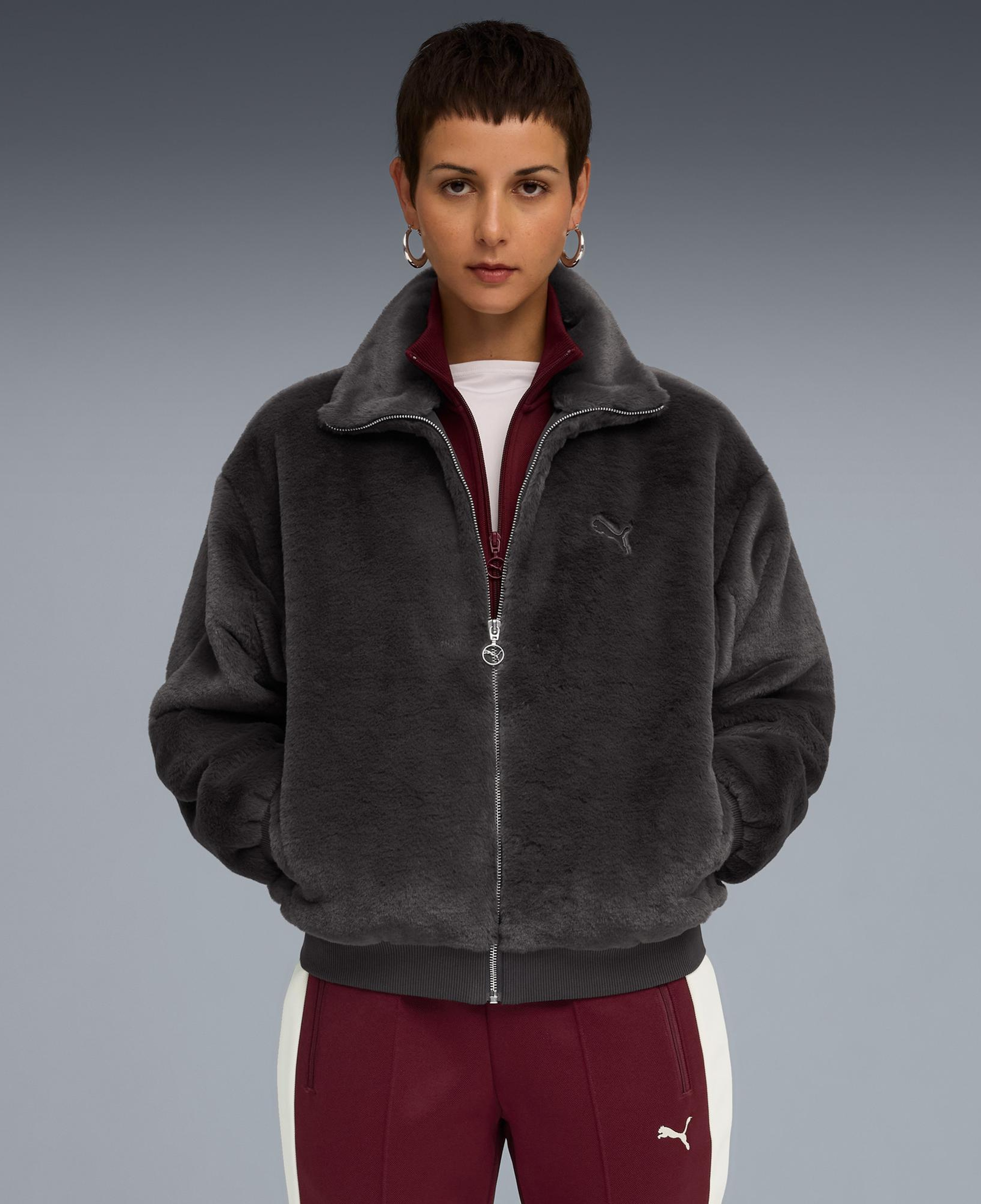 Puma Soft Fleece  Kadın Koyu Gri Ceket