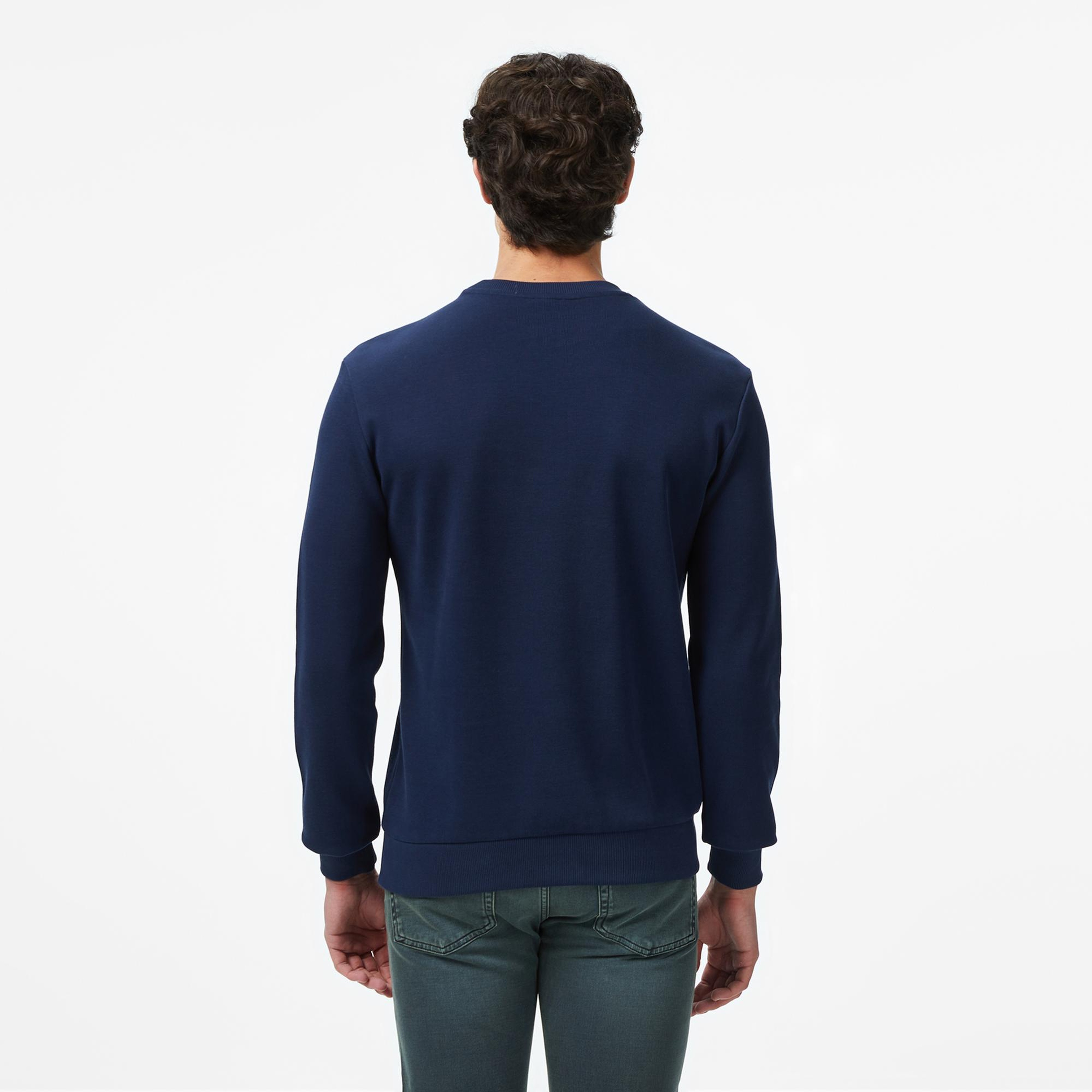 Lacoste Erkek Regular Fit Uzun Kollu Bisiklet Yaka Lacivert T-Shirt