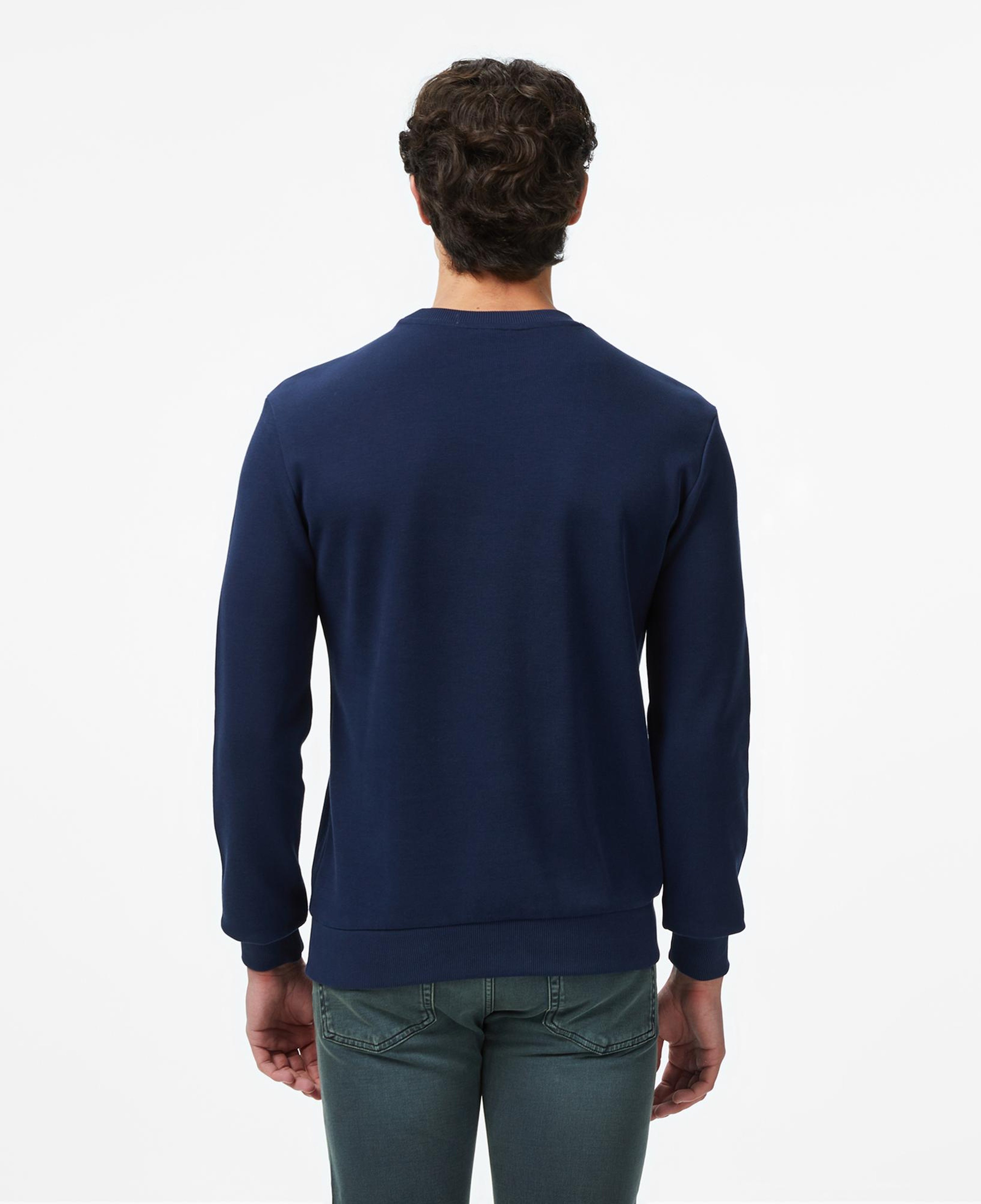 Lacoste Erkek Regular Fit Uzun Kollu Bisiklet Yaka Lacivert T-Shirt