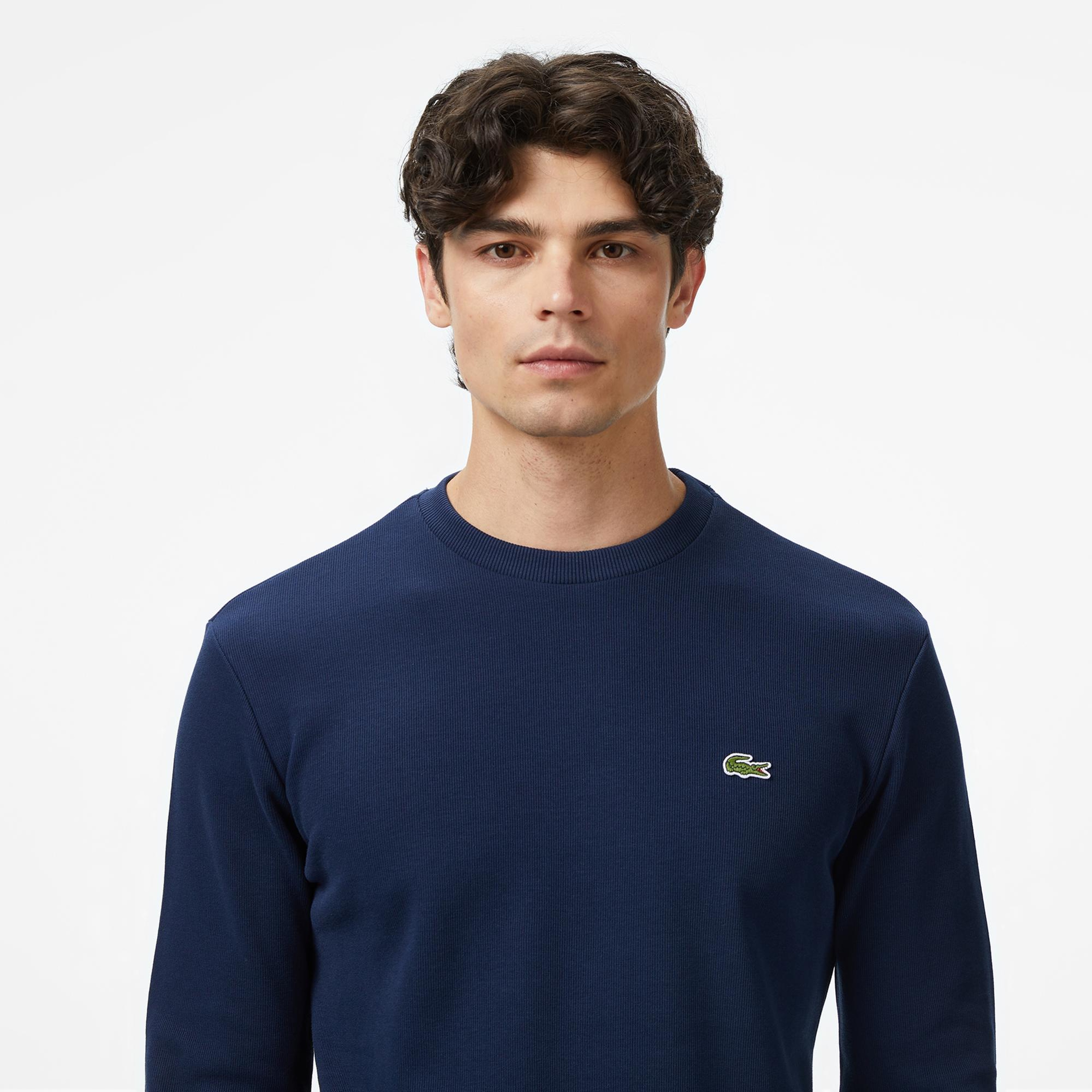 Lacoste Erkek Regular Fit Uzun Kollu Bisiklet Yaka Lacivert T-Shirt