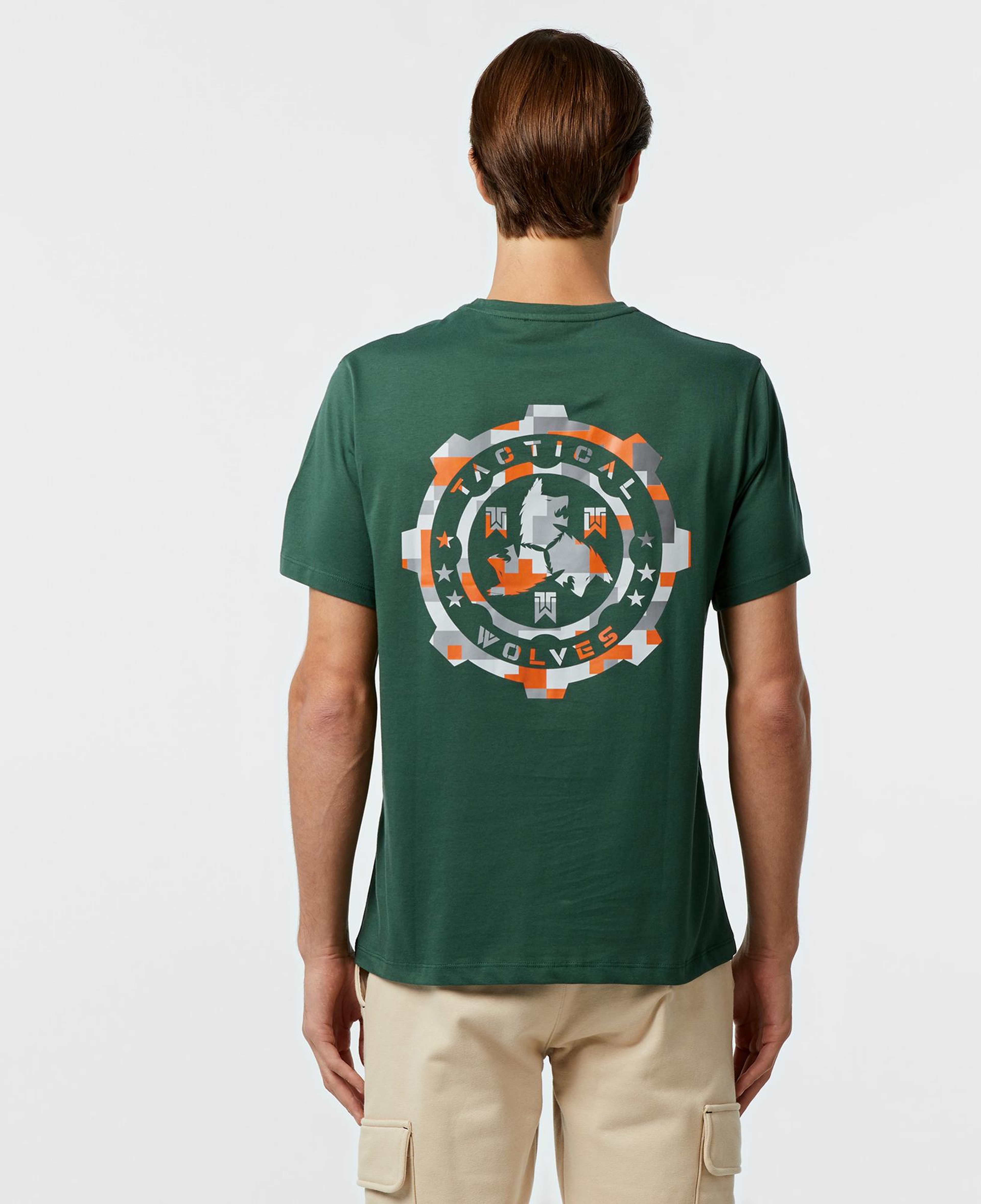 Tactical Wolves Oversize Kamuflaj Erkek Yeşil T-Shirt