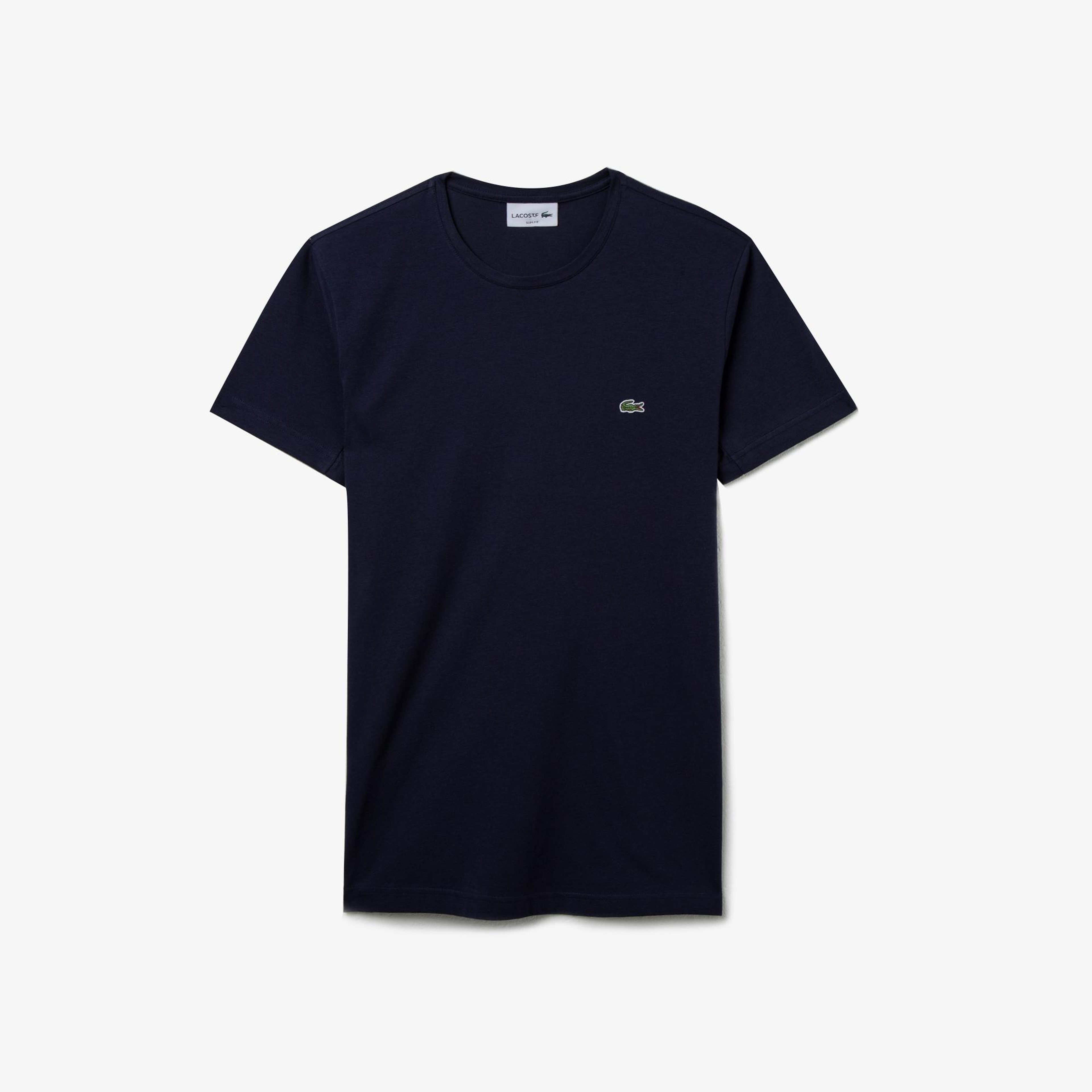 Lacoste Erkek Slim Fit Bisiklet Yaka Lacivert T-Shirt