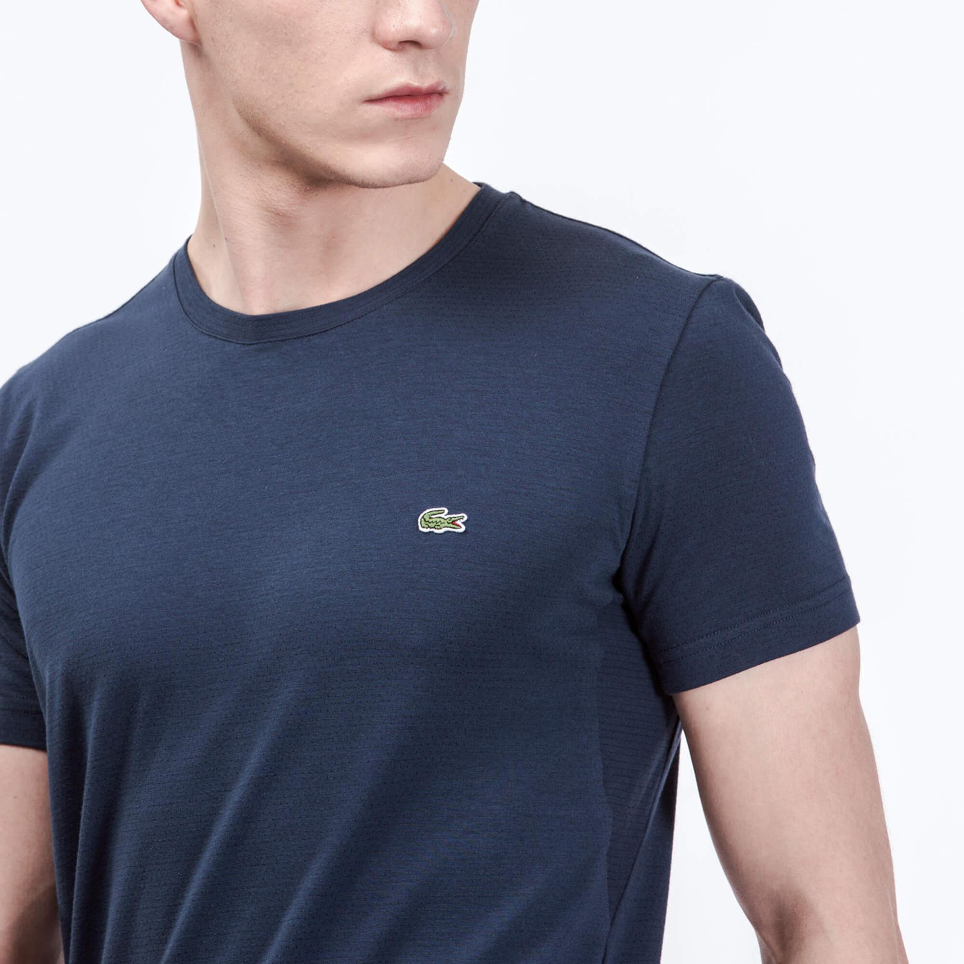 Erkek Slim Fit Bisiklet Yaka Lacivert T-Shirt