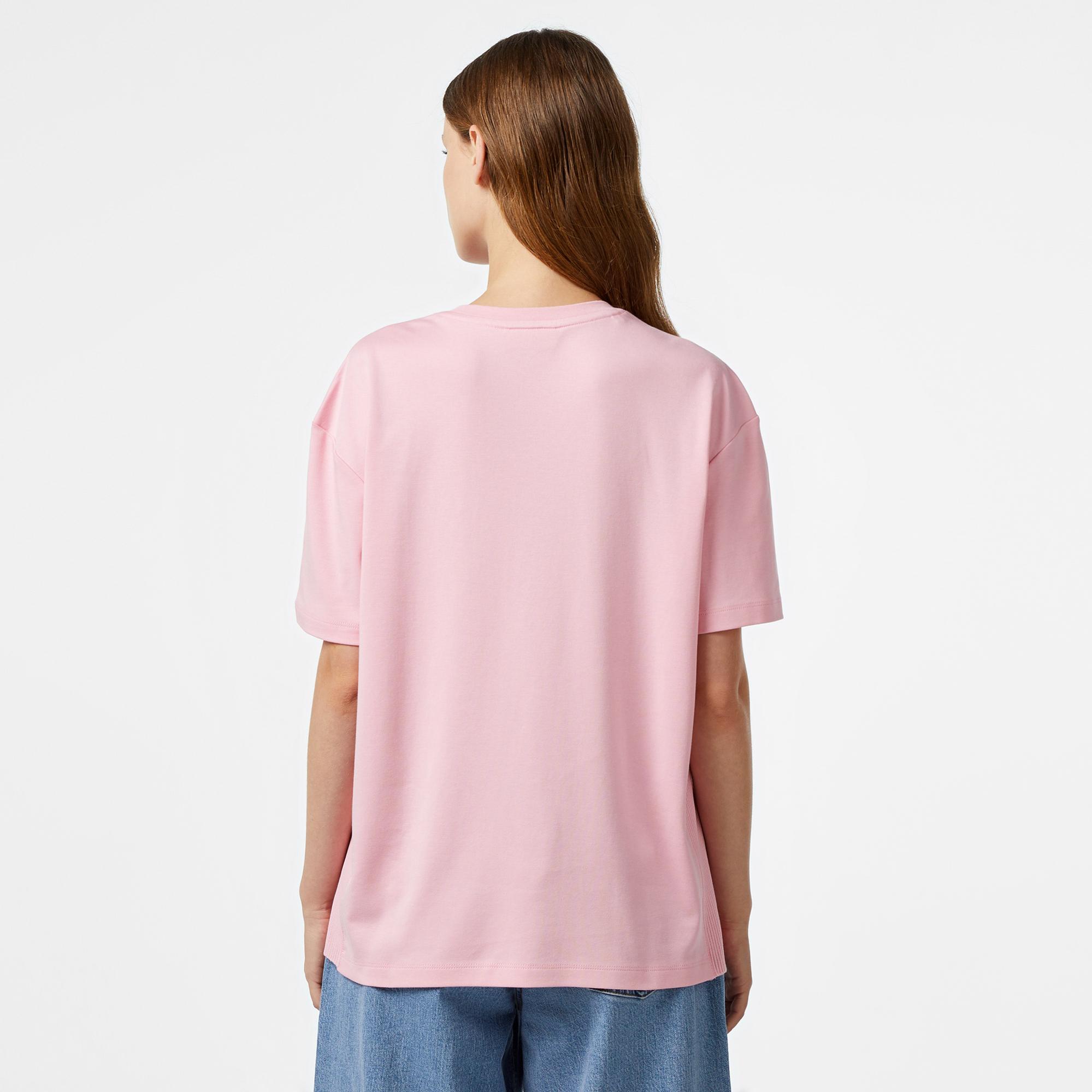Lacoste Kadın Relaxed Fit Bisiklet Yaka Koyu Pembe T-Shirt