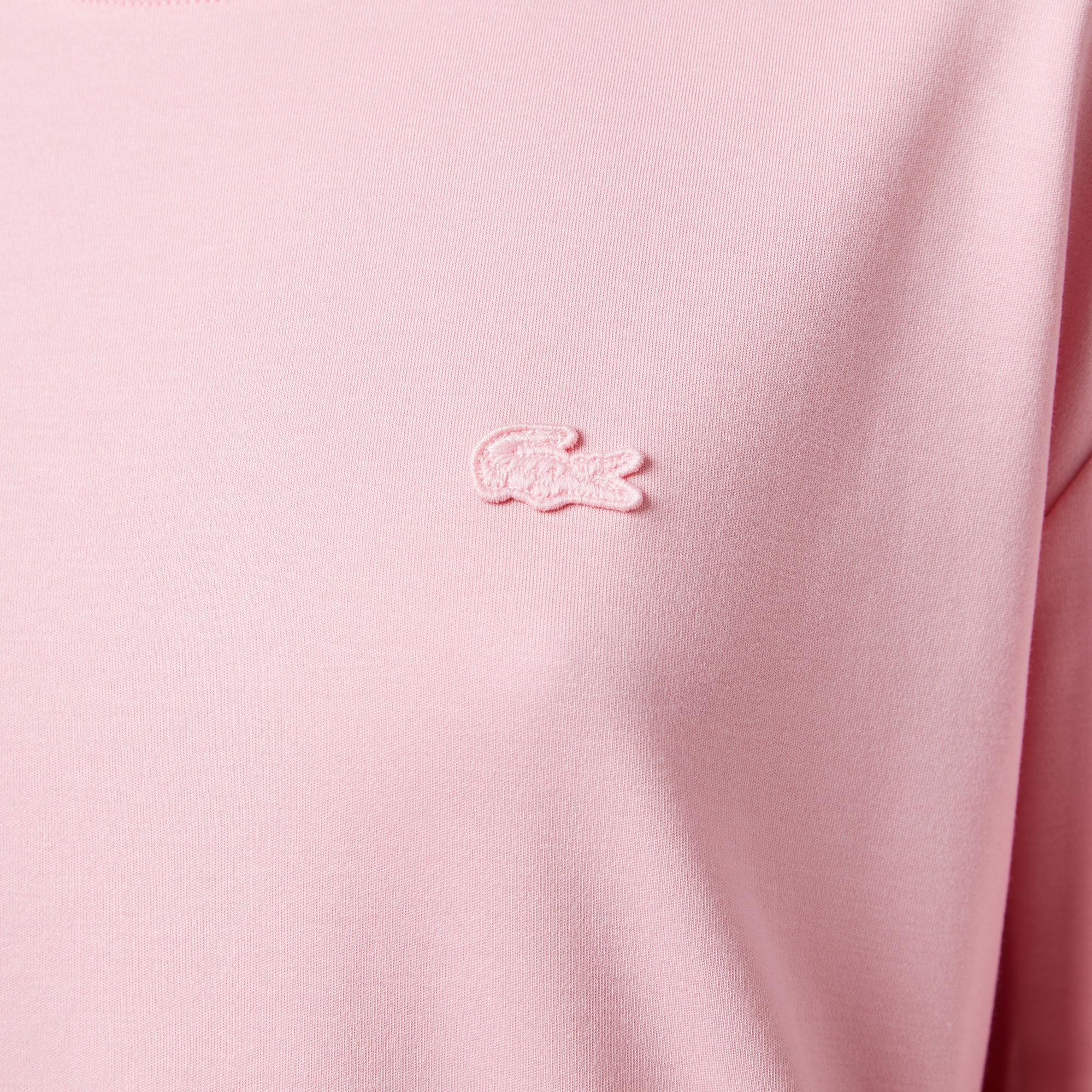 Lacoste Kadın Relaxed Fit Bisiklet Yaka Koyu Pembe T-Shirt
