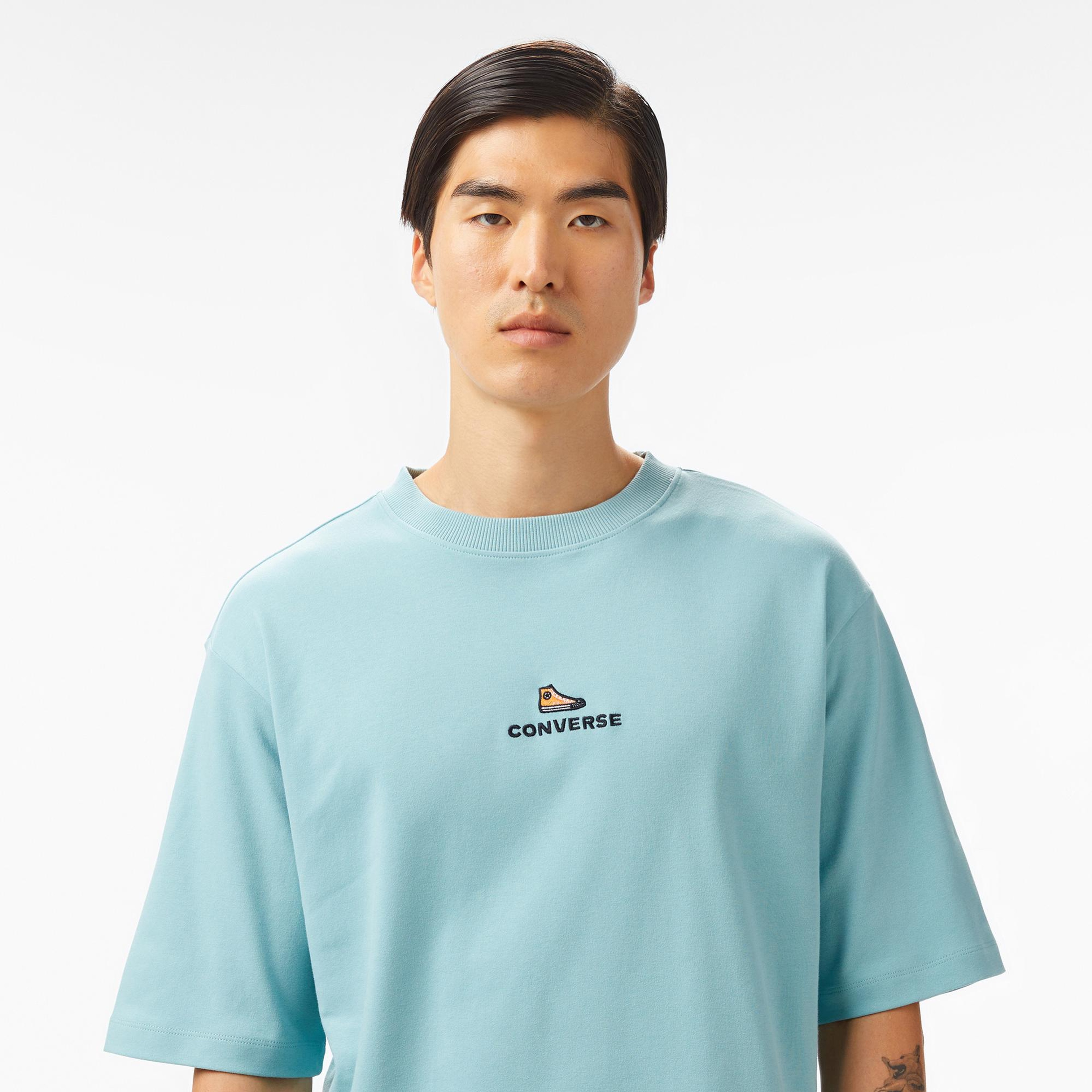 Converse Oversize Fit Erkek Mavi T-Shirt