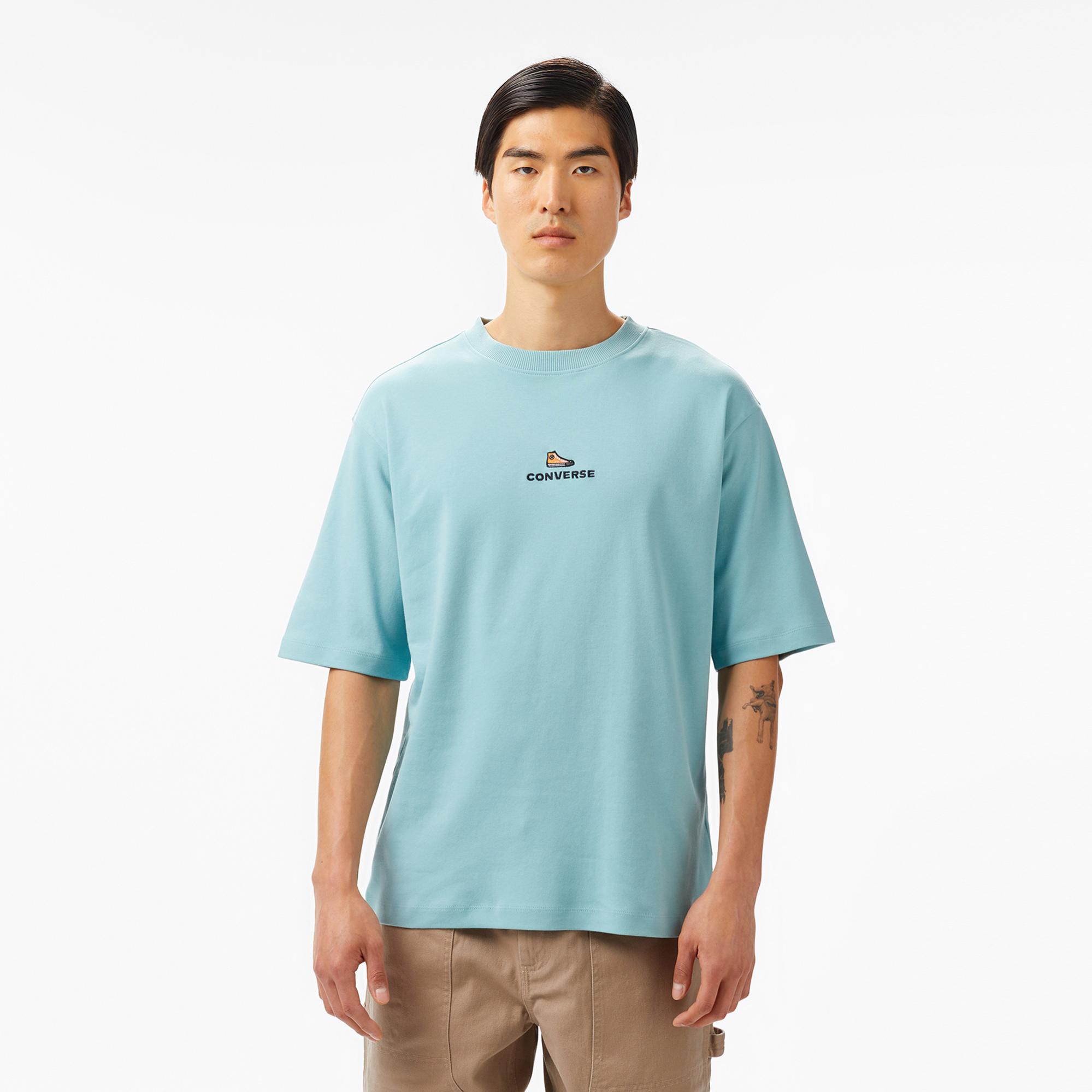 Converse Oversize Fit Erkek Mavi T-Shirt