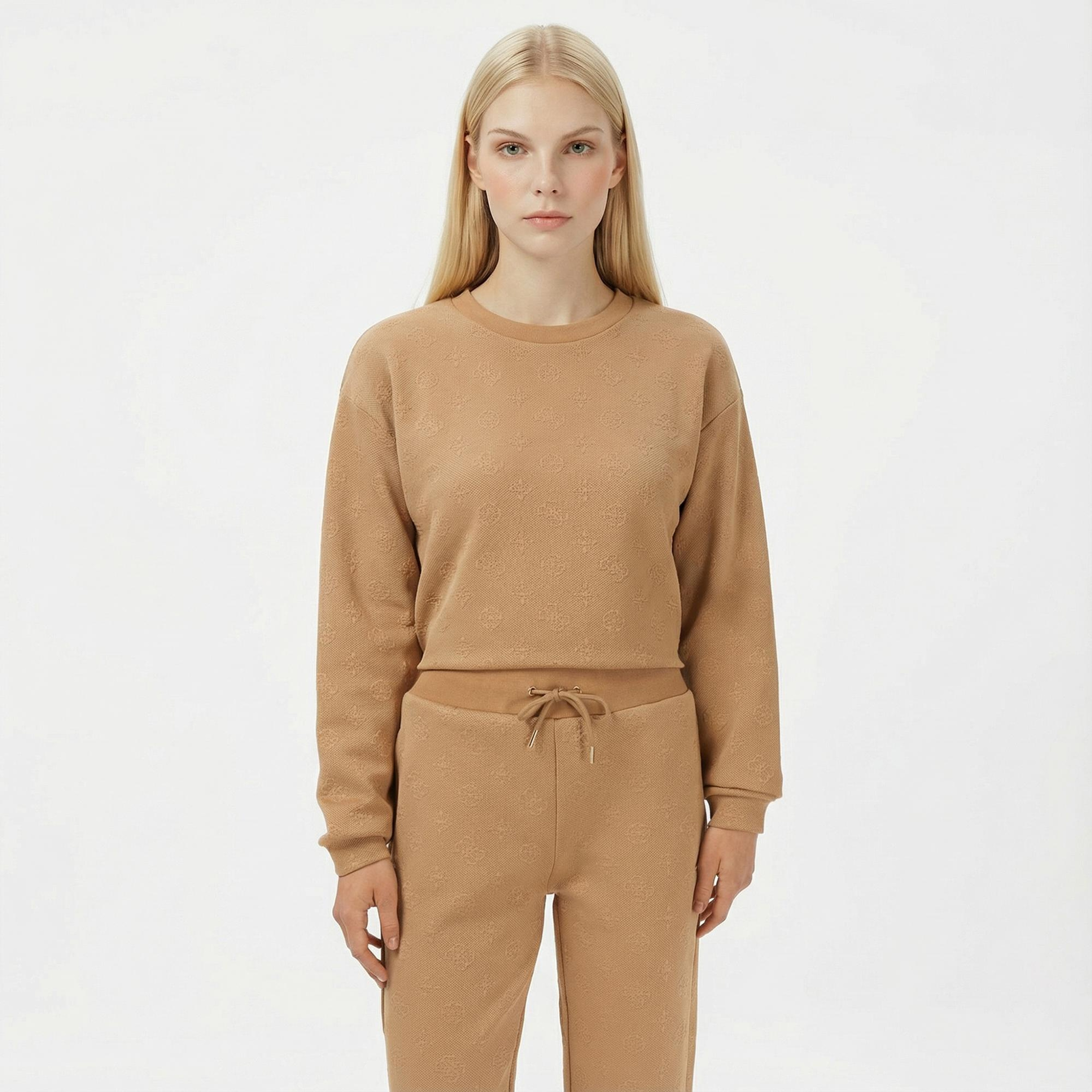 Guess Peony Regular Fit Kadın Kahverengi Eşofman Altı