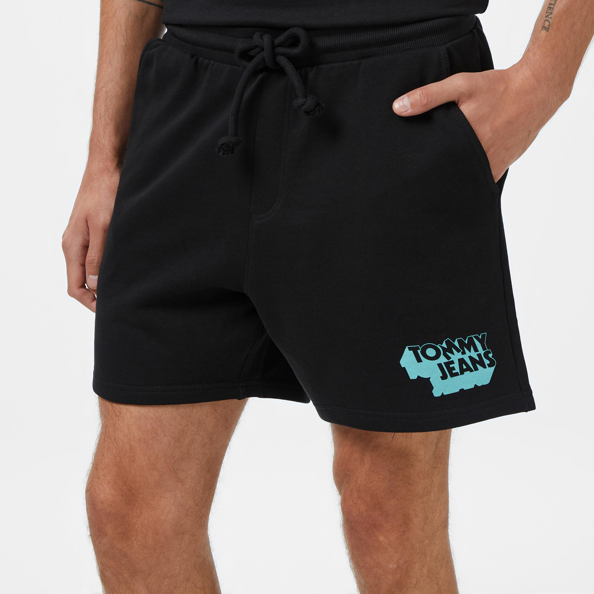 Tommy Jeans Relax Stack Logo Erkek Siyah Şort