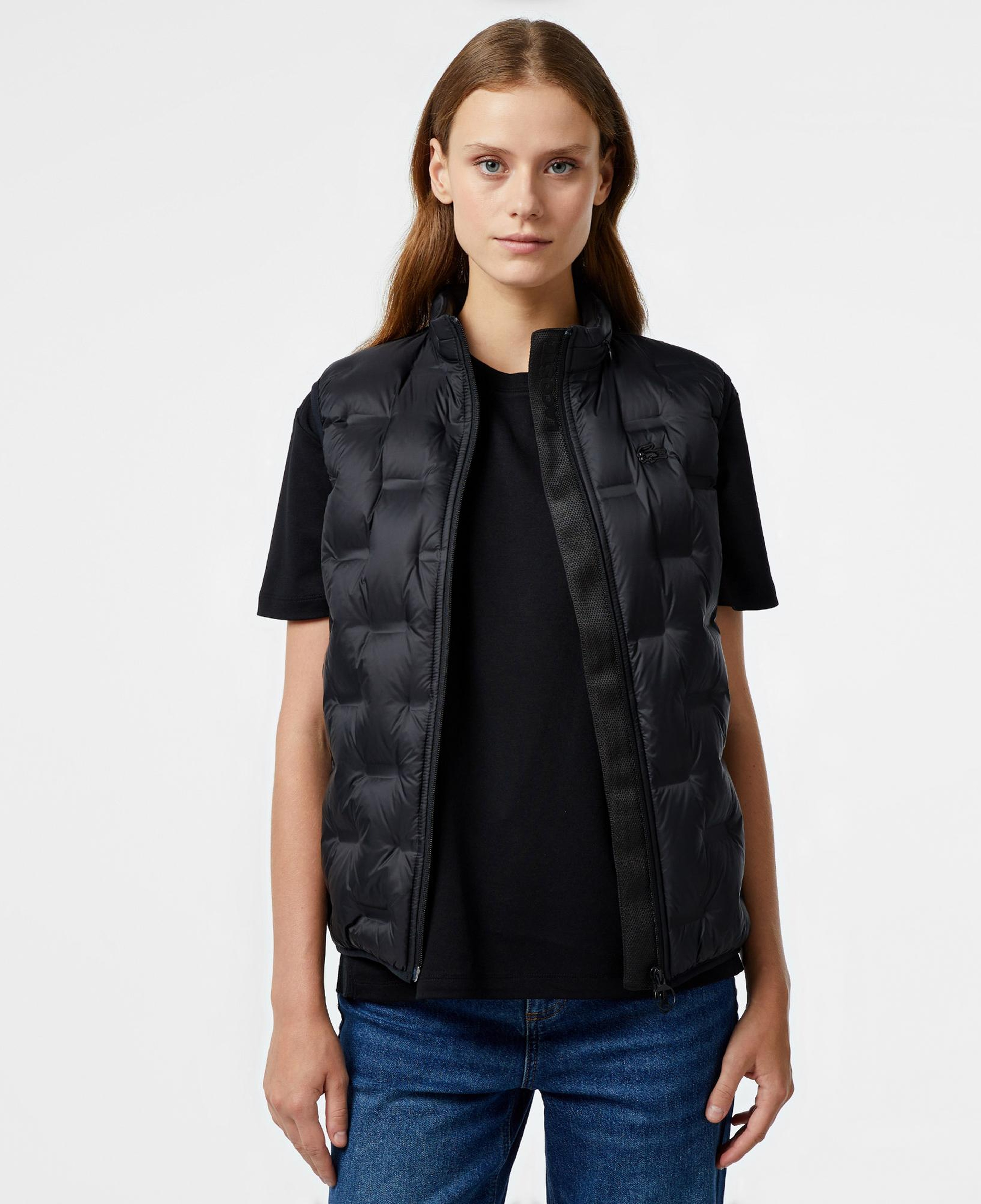 Lacoste Kadın Kapitone Regular Fit Kapüşonlu Kapitone Siyah Yelek