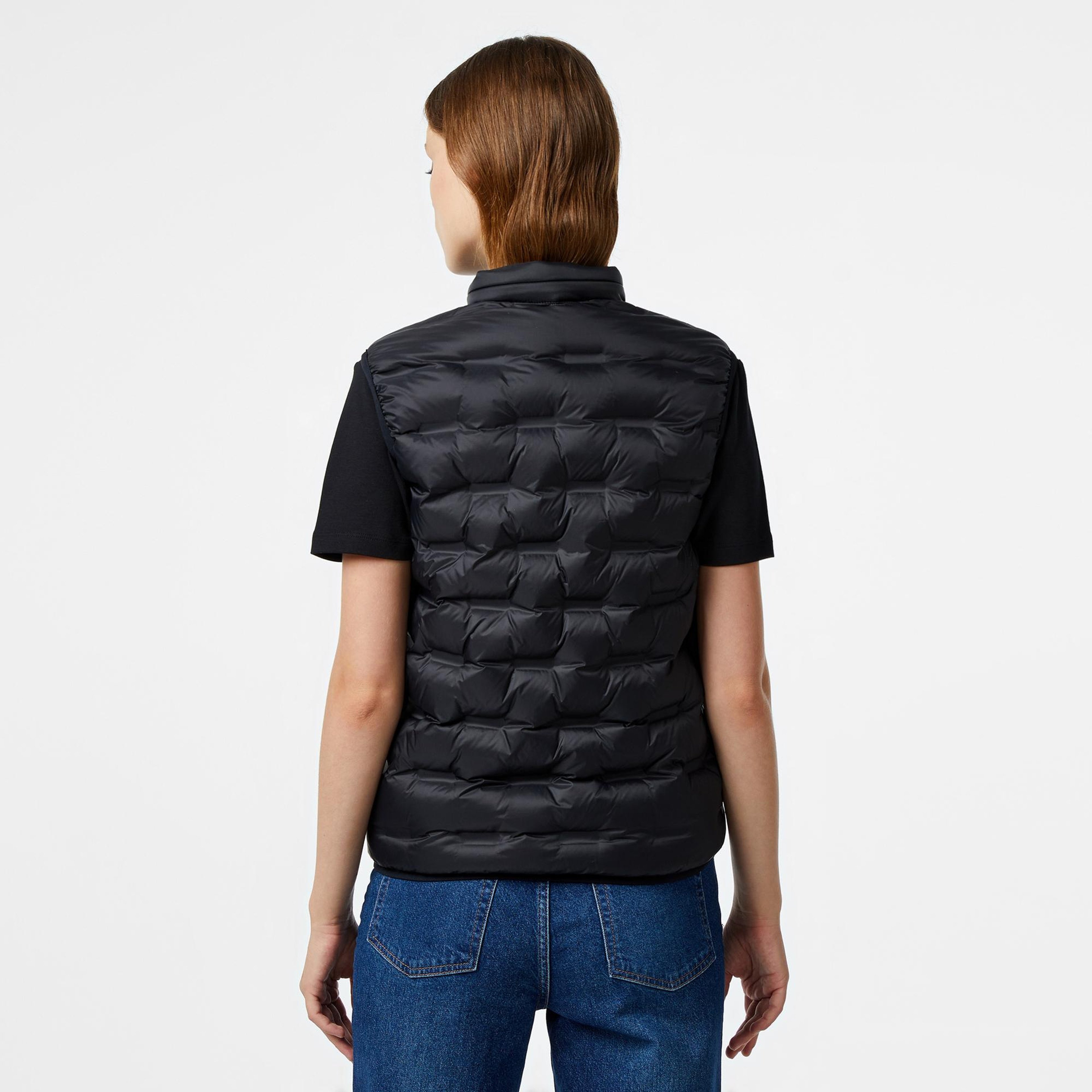 Lacoste Kadın Kapitone Regular Fit Kapüşonlu Kapitone Siyah Yelek