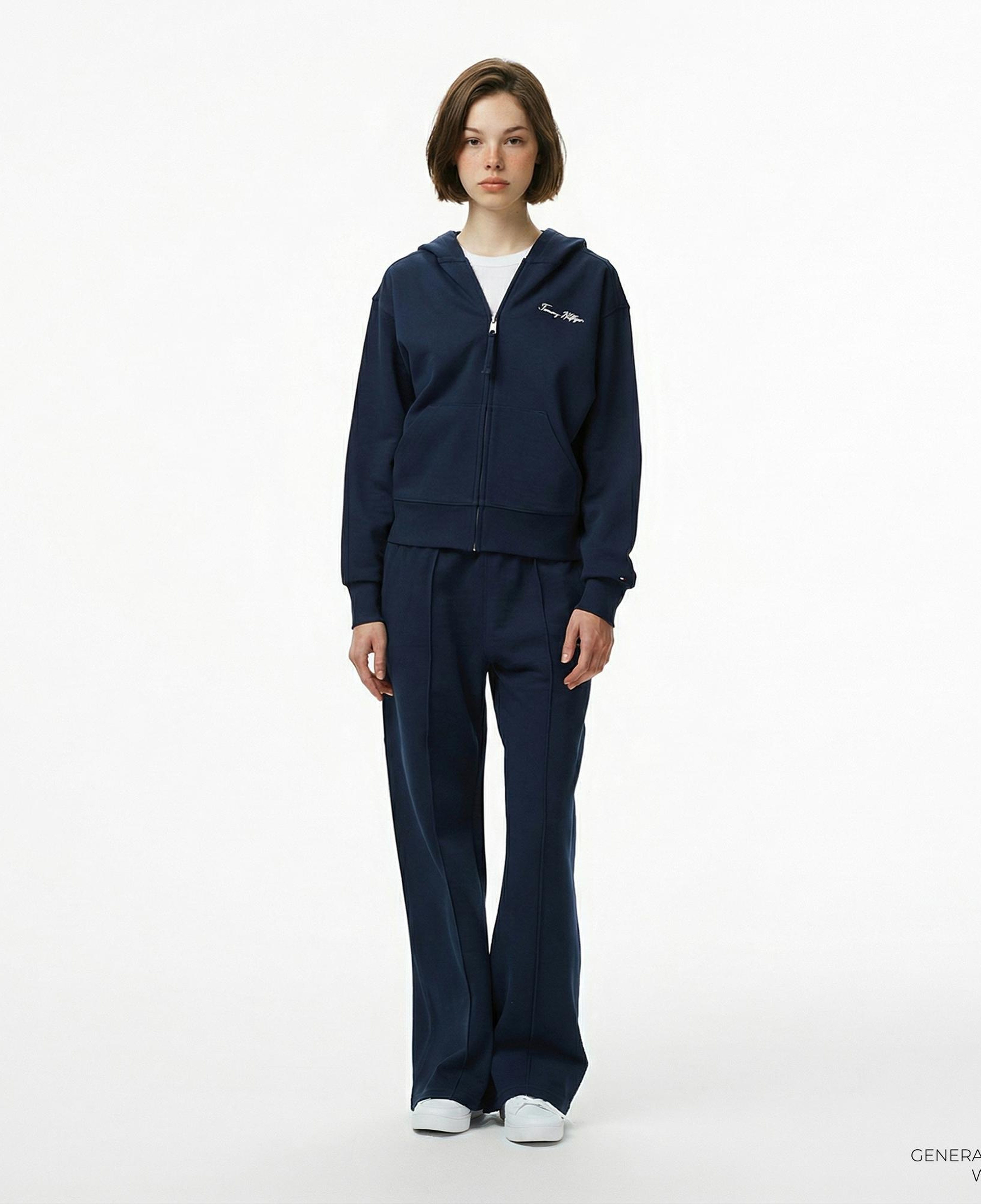 Tommy Hilfiger Script Straight Pique Kadın Lacivert Eşofman Altı