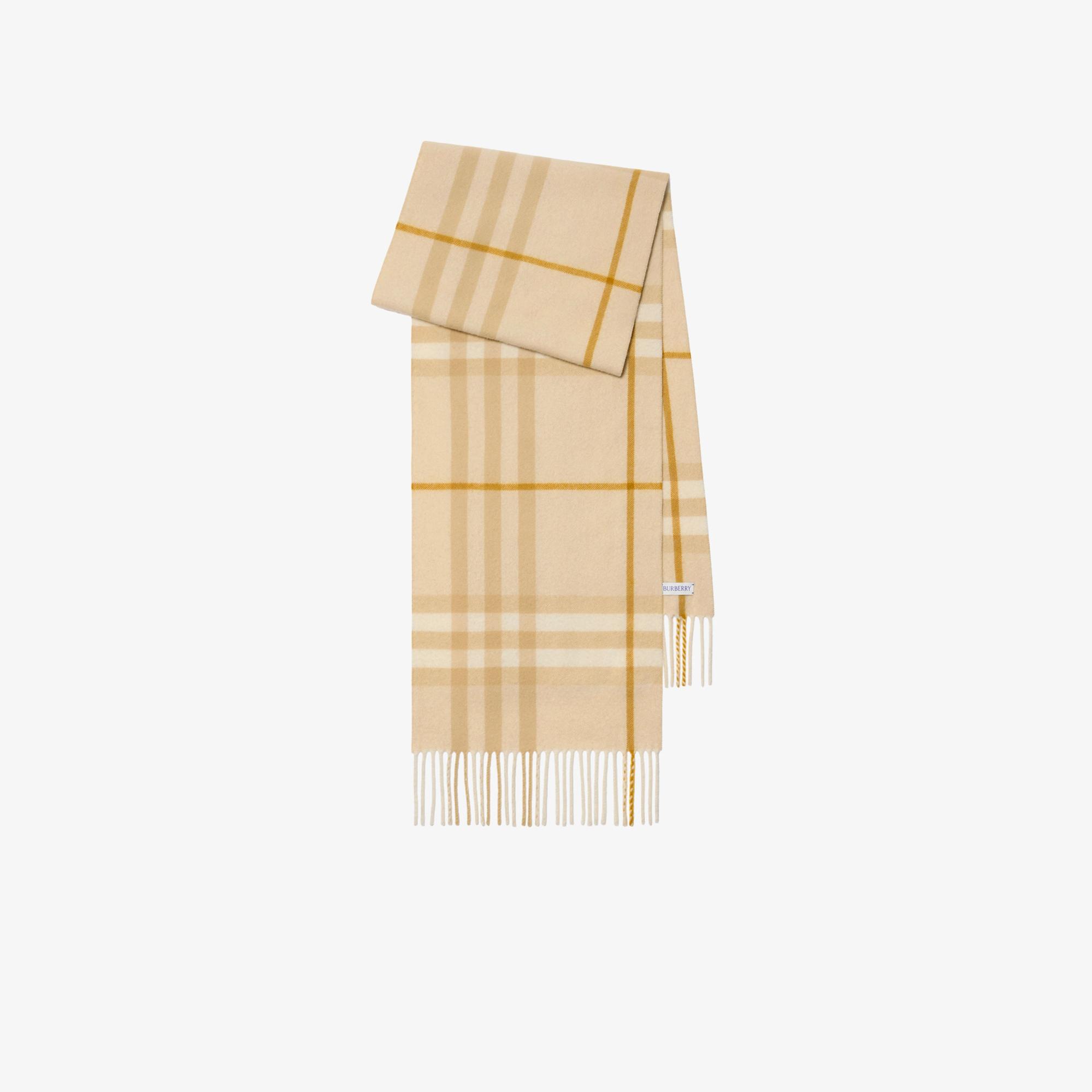 Burberry Giant Check Cashmere Kadın Krem Atkı