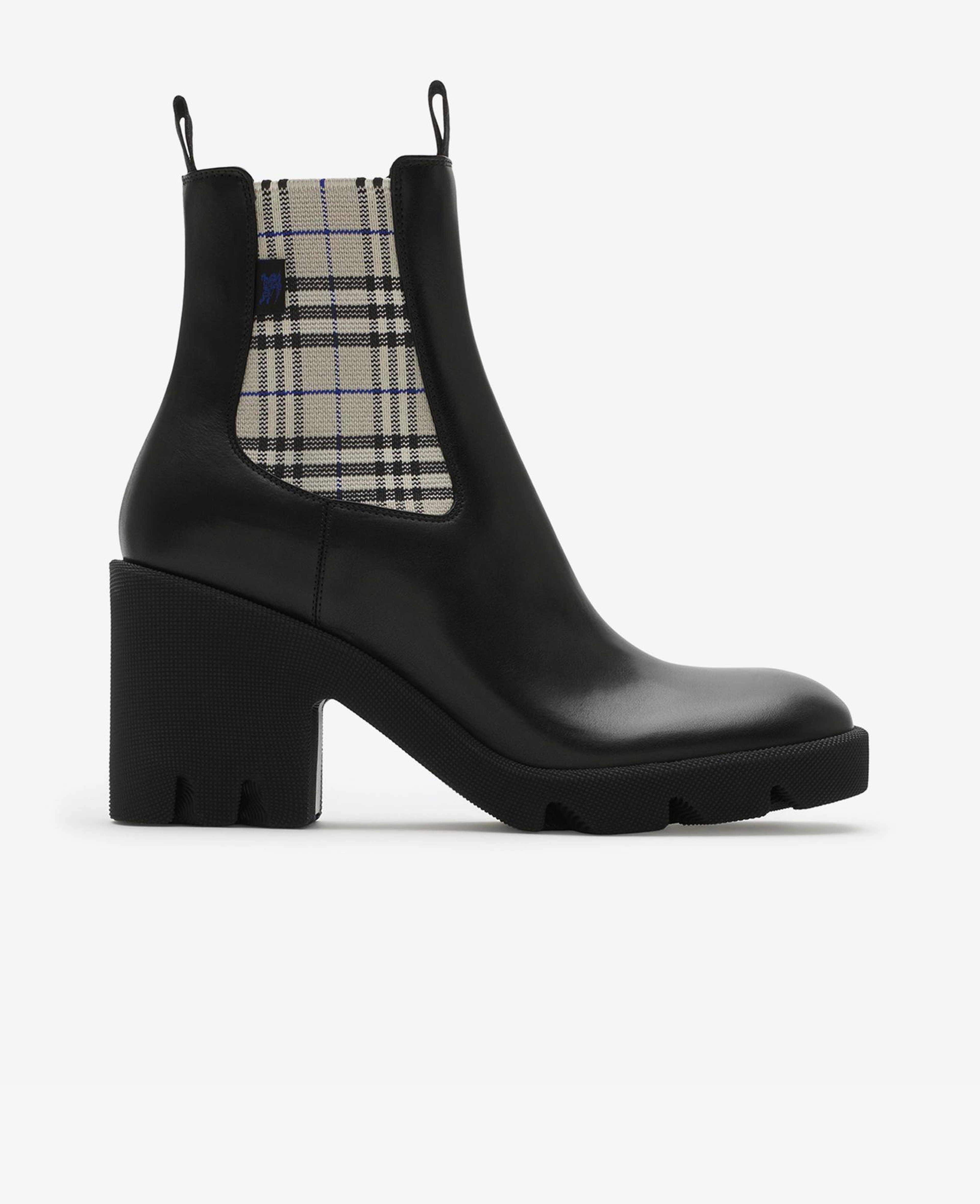 Burberry Leather Stride Chelsea Kadın Siyah Bot