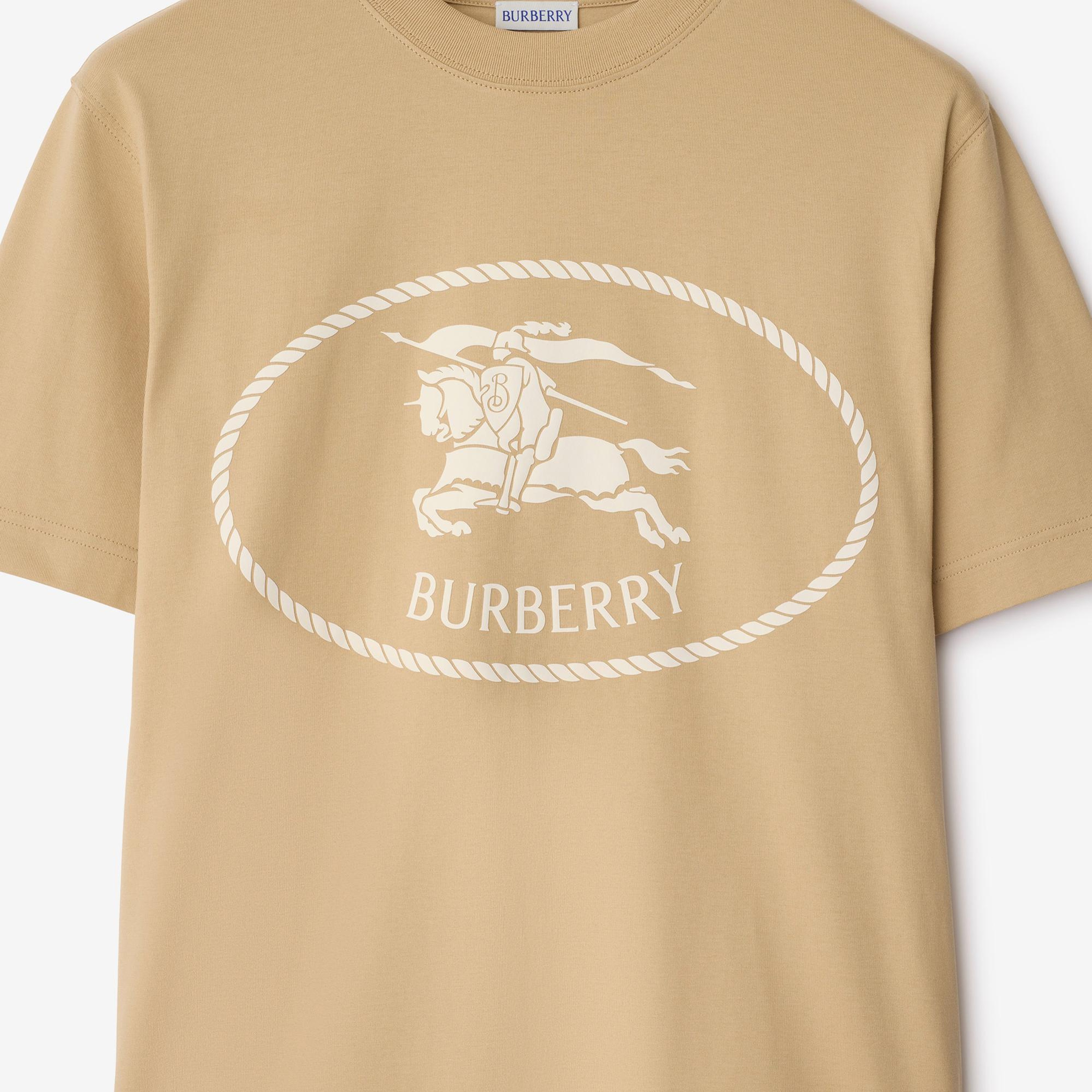 Burberry Knight Stamp Cotton Erkek Bej T-Shirt