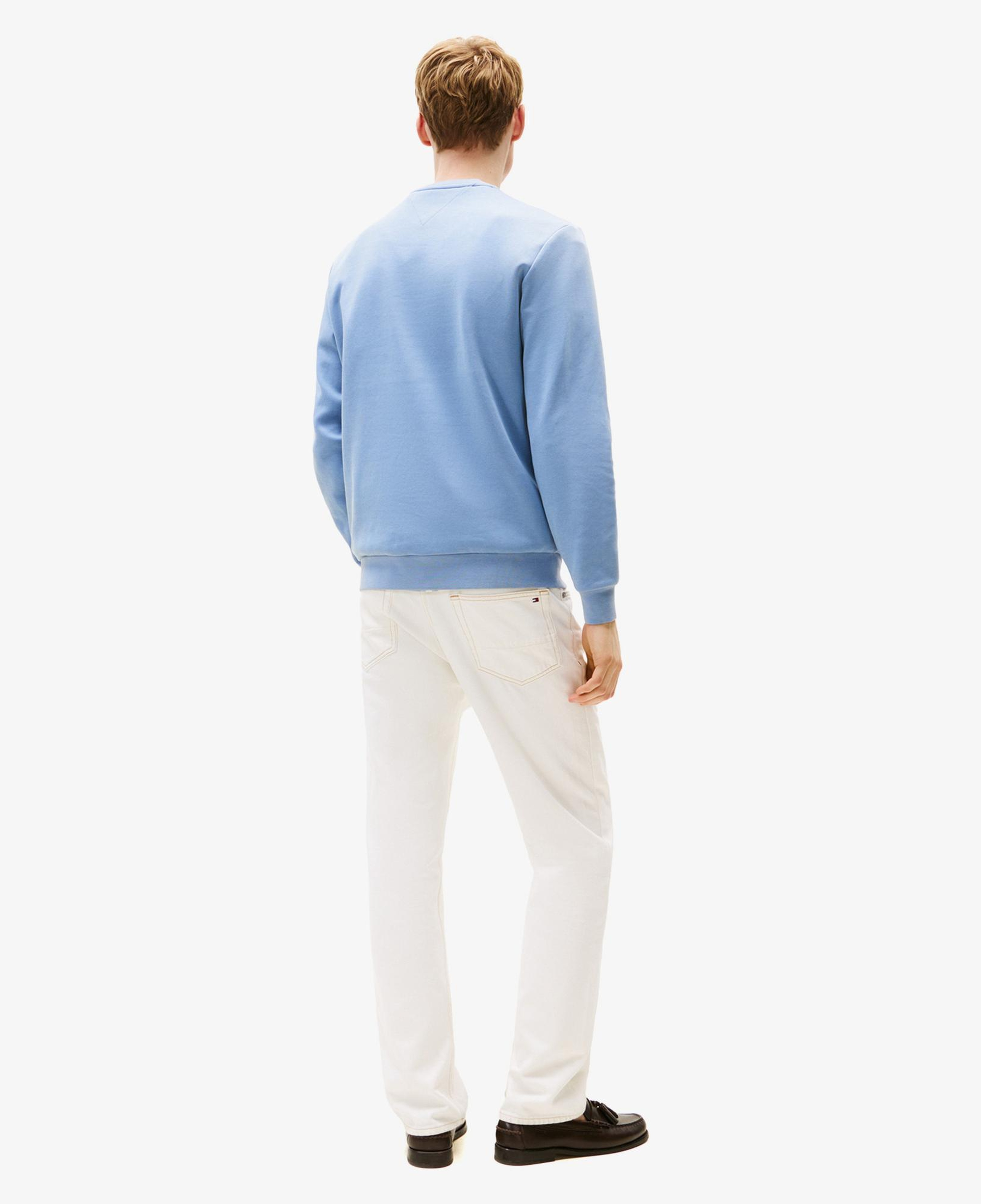 Tommy Hilfiger Essential Intechno Yuvarlak Yaka Erkek Mavi Sweatshirt